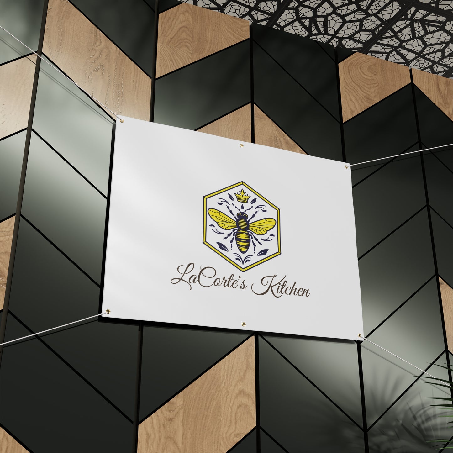 Custom Bee Banner, LaCarte's Kitchen Decor, Personalized Outdoor Sign, Party Decoration, Garden Wedding Banner