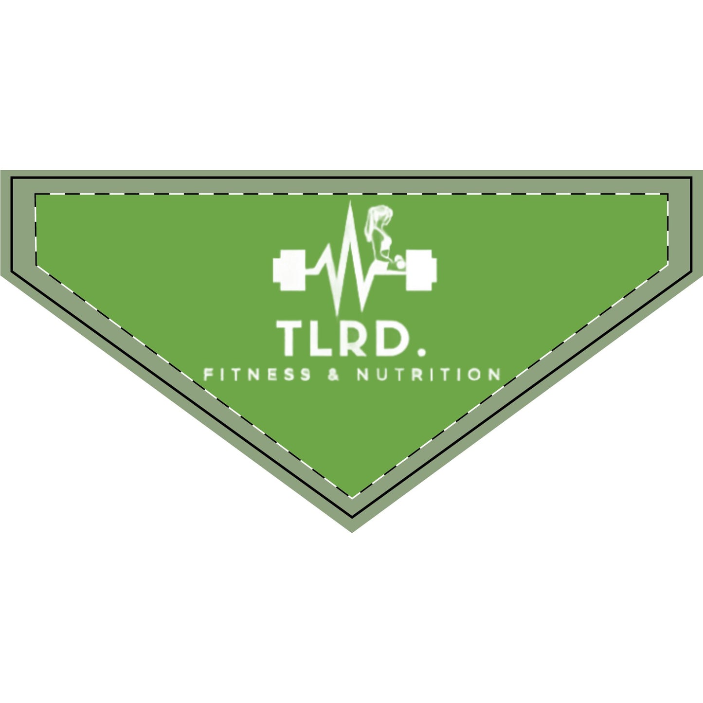 TLRD - Fitness Clip-on Pet Bandana - Green with Weightlifting Design