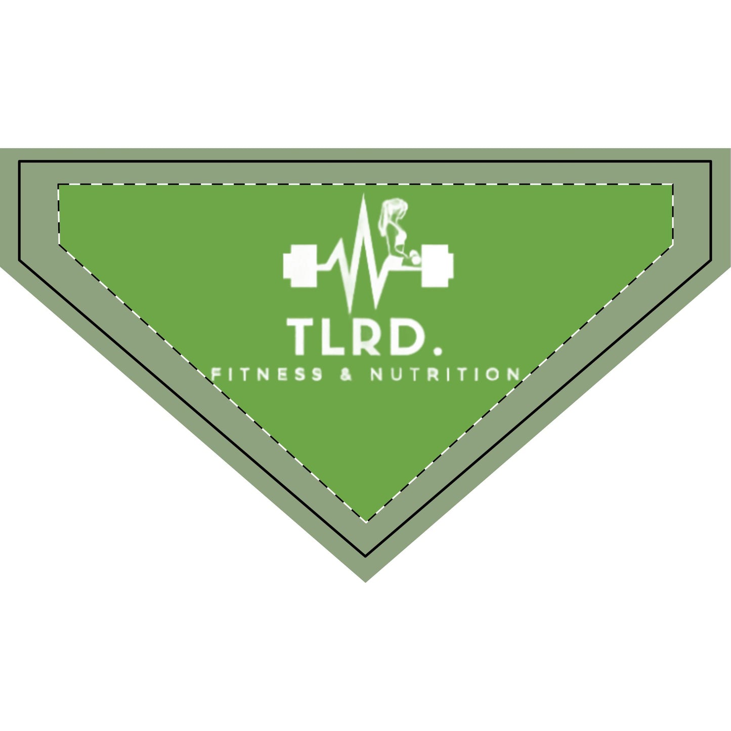 TLRD - Fitness Clip-on Pet Bandana - Green with Weightlifting Design