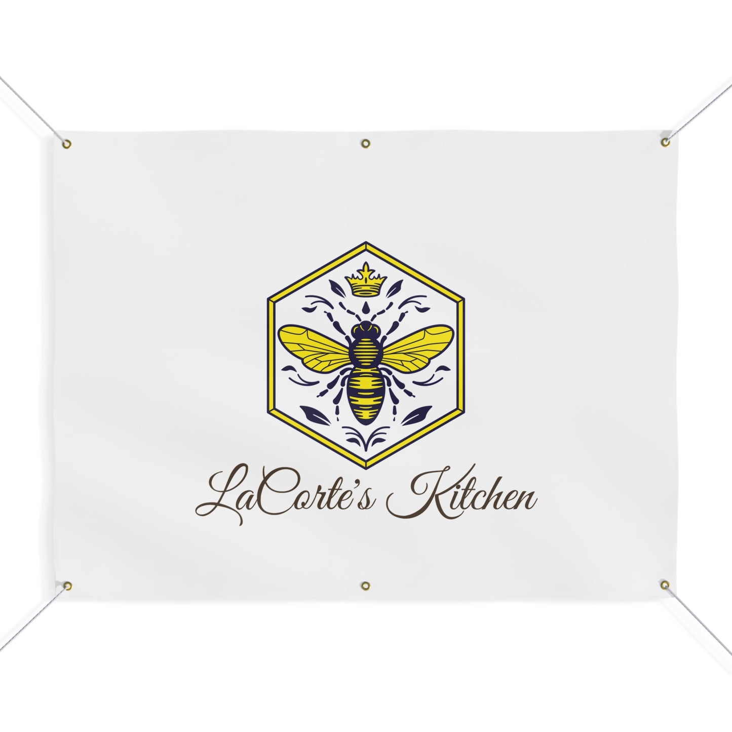 Custom Bee Banner, LaCarte's Kitchen Decor, Personalized Outdoor Sign, Party Decoration, Garden Wedding Banner