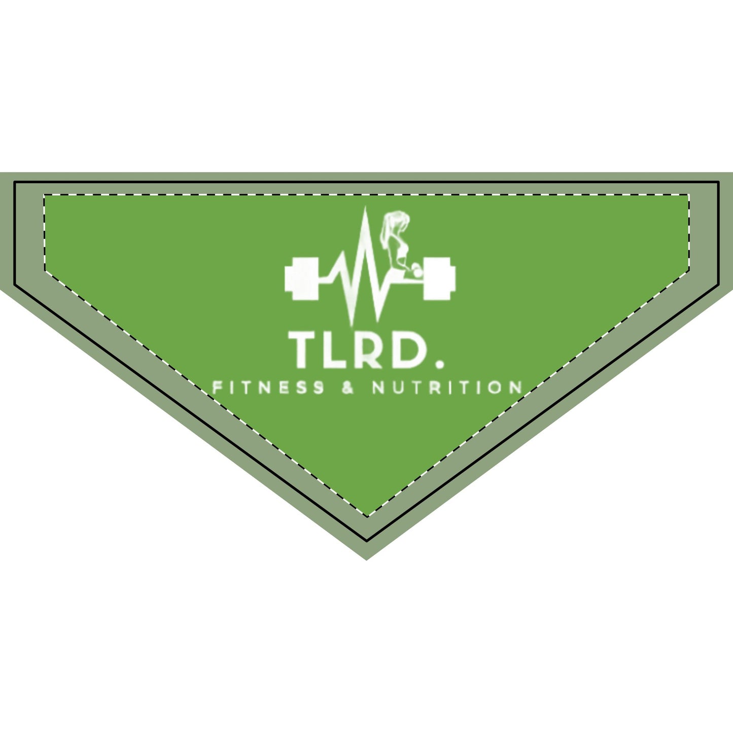 TLRD - Fitness Clip-on Pet Bandana - Green with Weightlifting Design