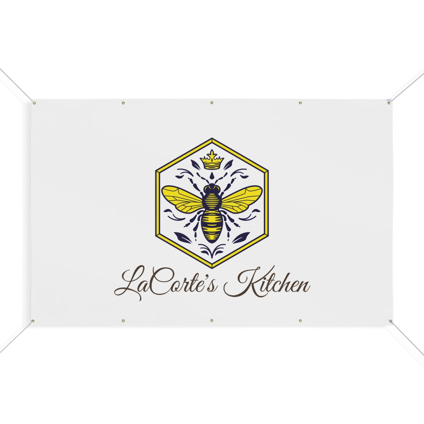 Custom Bee Banner, LaCarte's Kitchen Decor, Personalized Outdoor Sign, Party Decoration, Garden Wedding Banner