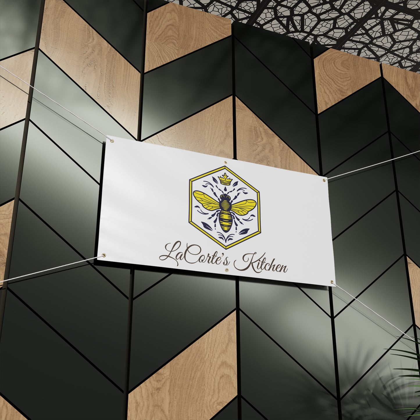 Custom Bee Banner, LaCarte's Kitchen Decor, Personalized Outdoor Sign, Party Decoration, Garden Wedding Banner