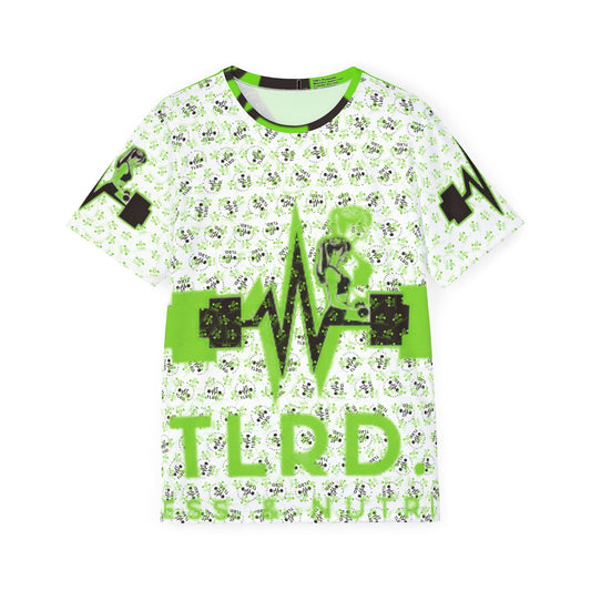 Fitness Motivational Men's Sports Jersey - Bold Green Design with Weightlifting Graphics