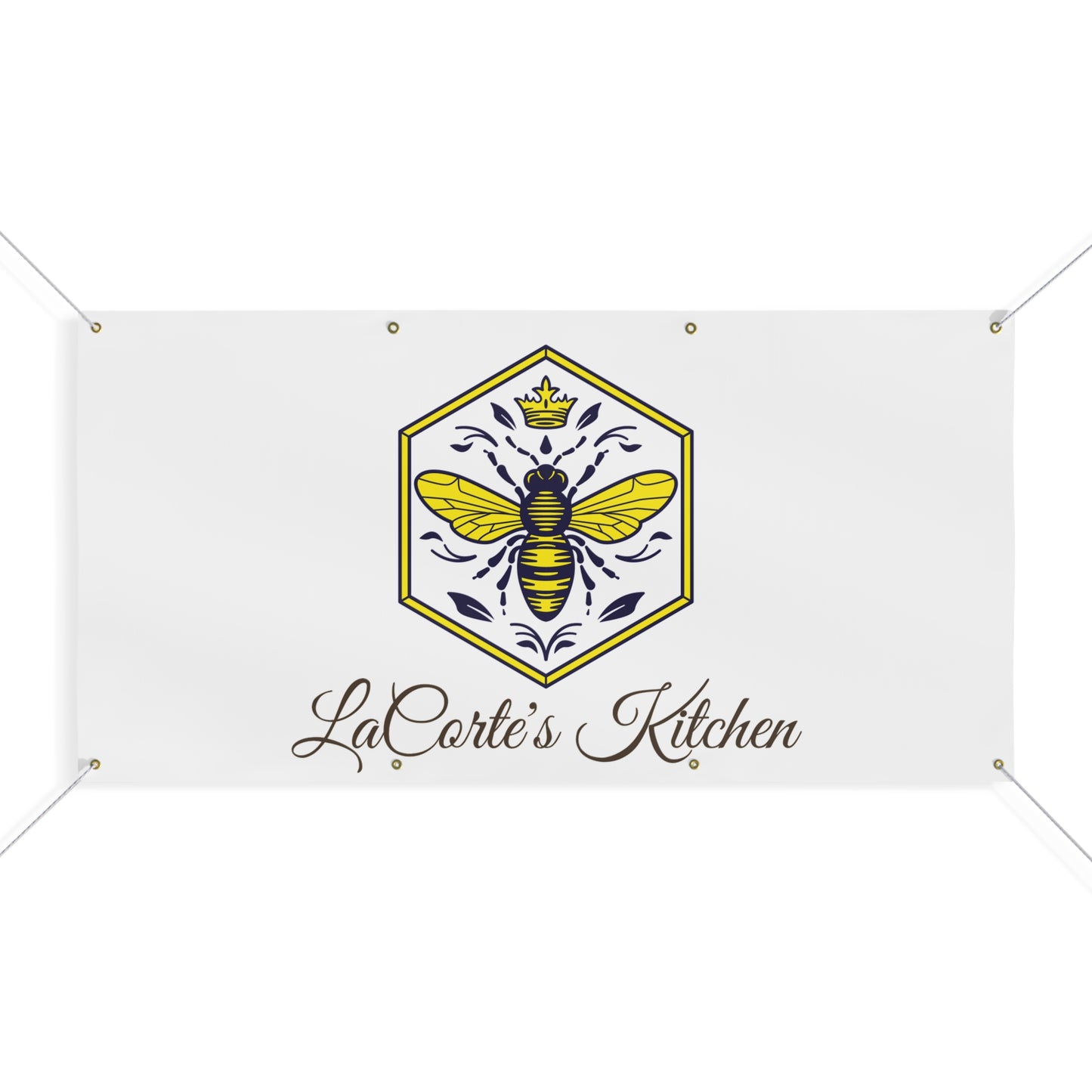 Custom Bee Banner, LaCarte's Kitchen Decor, Personalized Outdoor Sign, Party Decoration, Garden Wedding Banner
