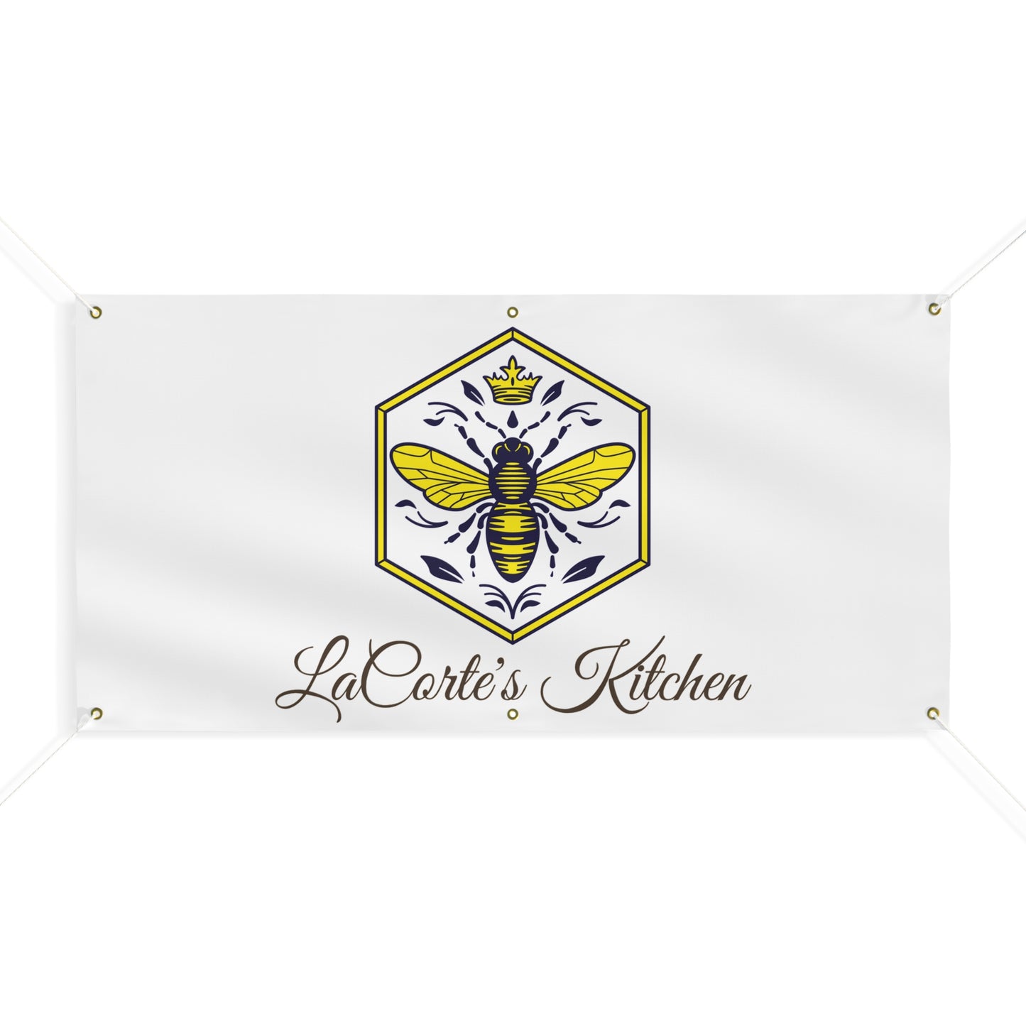 Custom Bee Banner, LaCarte's Kitchen Decor, Personalized Outdoor Sign, Party Decoration, Garden Wedding Banner