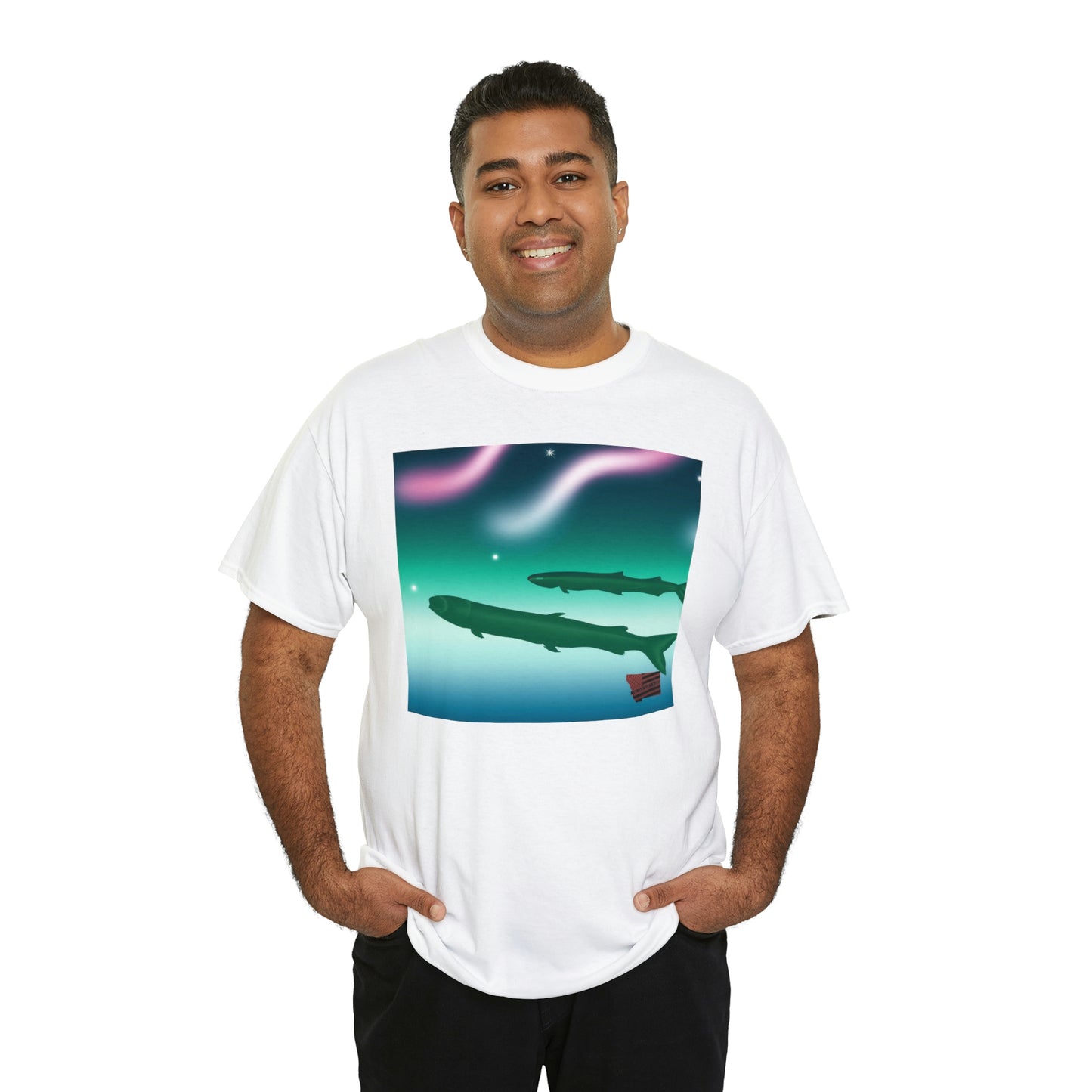 Tropical Saltwater Chiquita Fish. This breed of fish is small and brightly colored, with stripes of neon orange, blue, and yellow. They prefer warm, salty waters and will eat both plant and small shrimp-like creatures - Tshirt