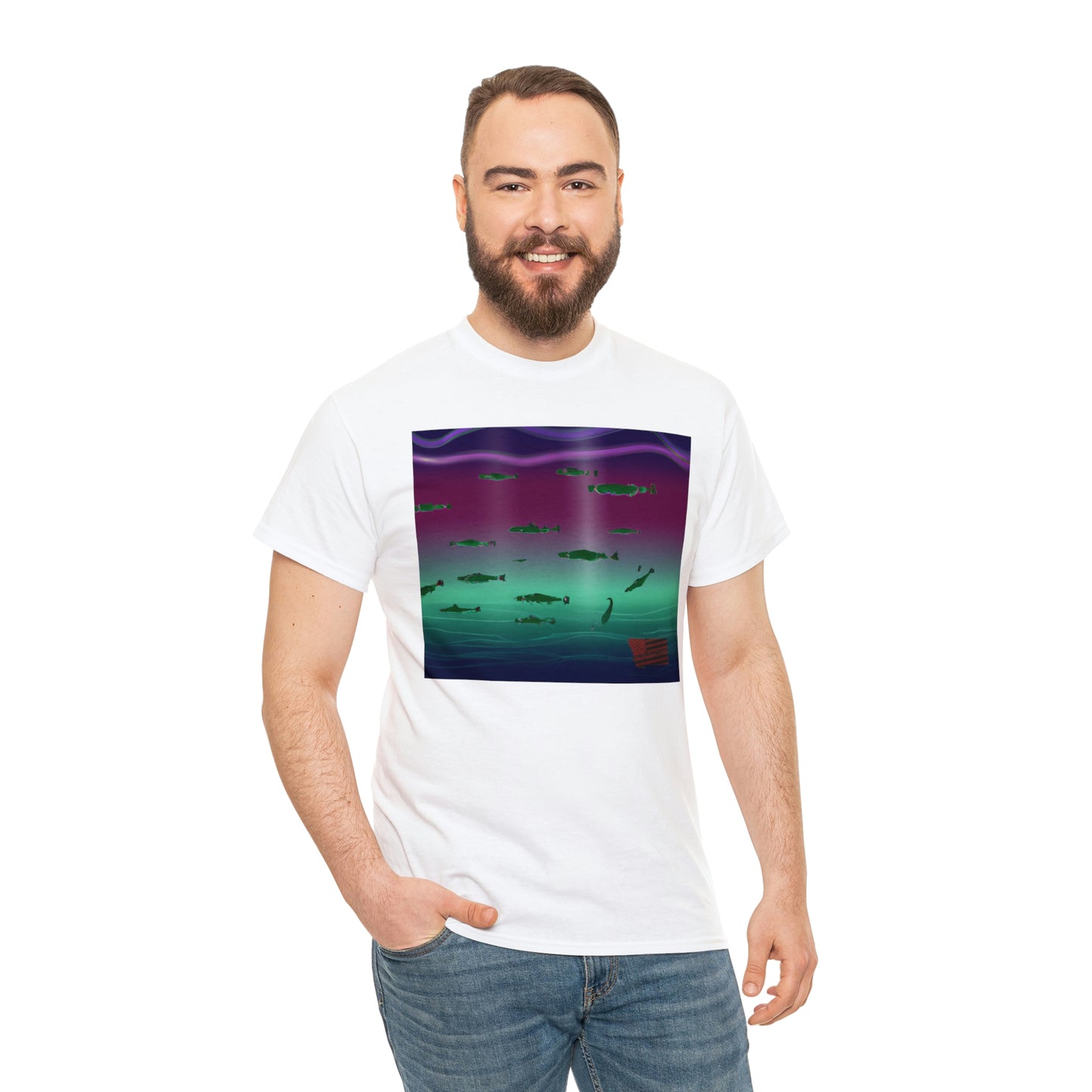 Shimmerfin Scissortail -- a brightly-hued freshwater fish with a long body and a fan-like tail. It has distinctive scales that shimmer and sparkle in the water. - Tshirt