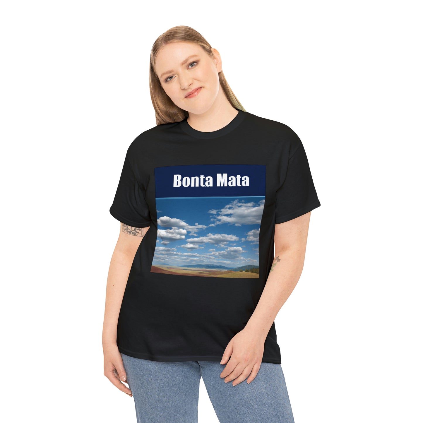 "

Montana is commonly referred to as "Big Sky Country" because of its dramatic, expansive sky. This phrase has come to be closely associated with the state due to its big, beautiful, and blue sky. The wide-open landscape - T-shirt