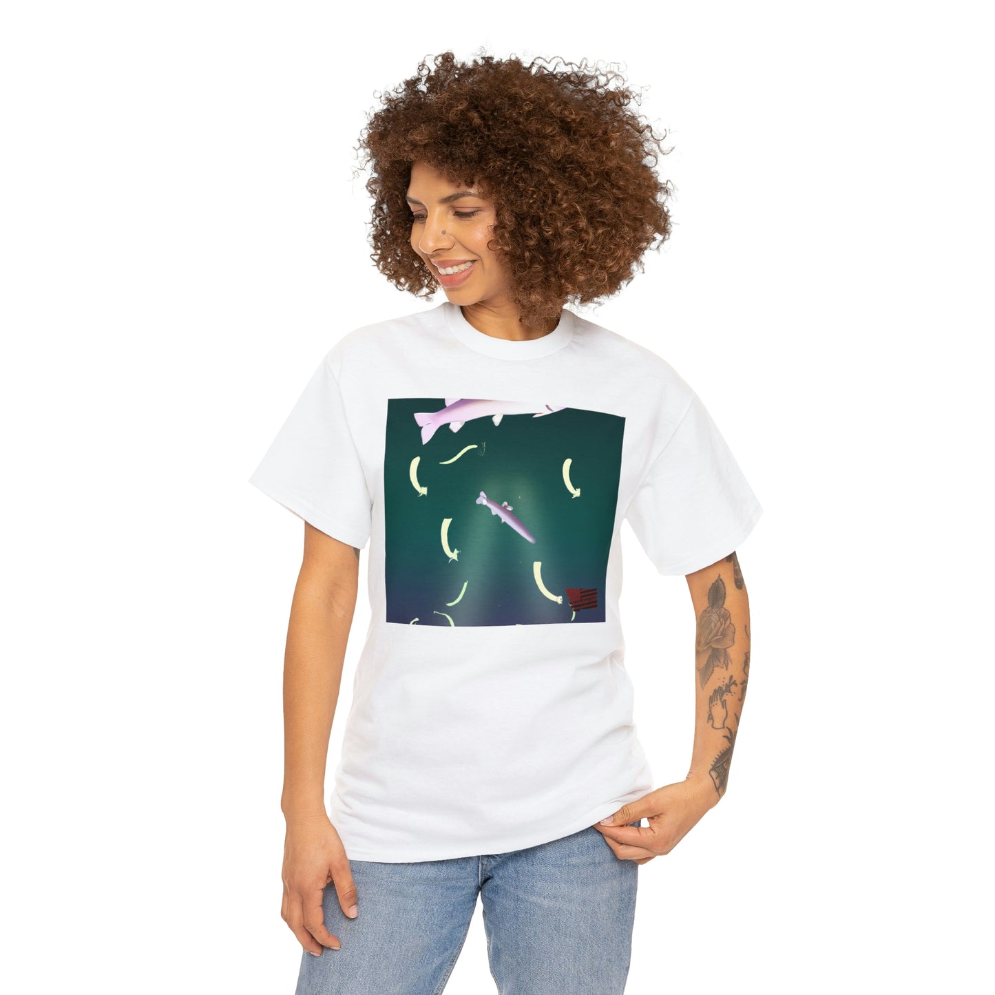 Sharktopus: a hybrid species created by crossing a shark and an octopus. This unique fish breed has an elongated body with pointed fins, shark-like jaws and tentacles at the front and back. It can reach up to - Tshirt