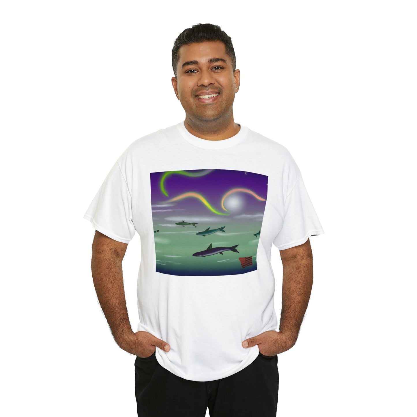 The Neon Blue Delta Fish - Tshirt