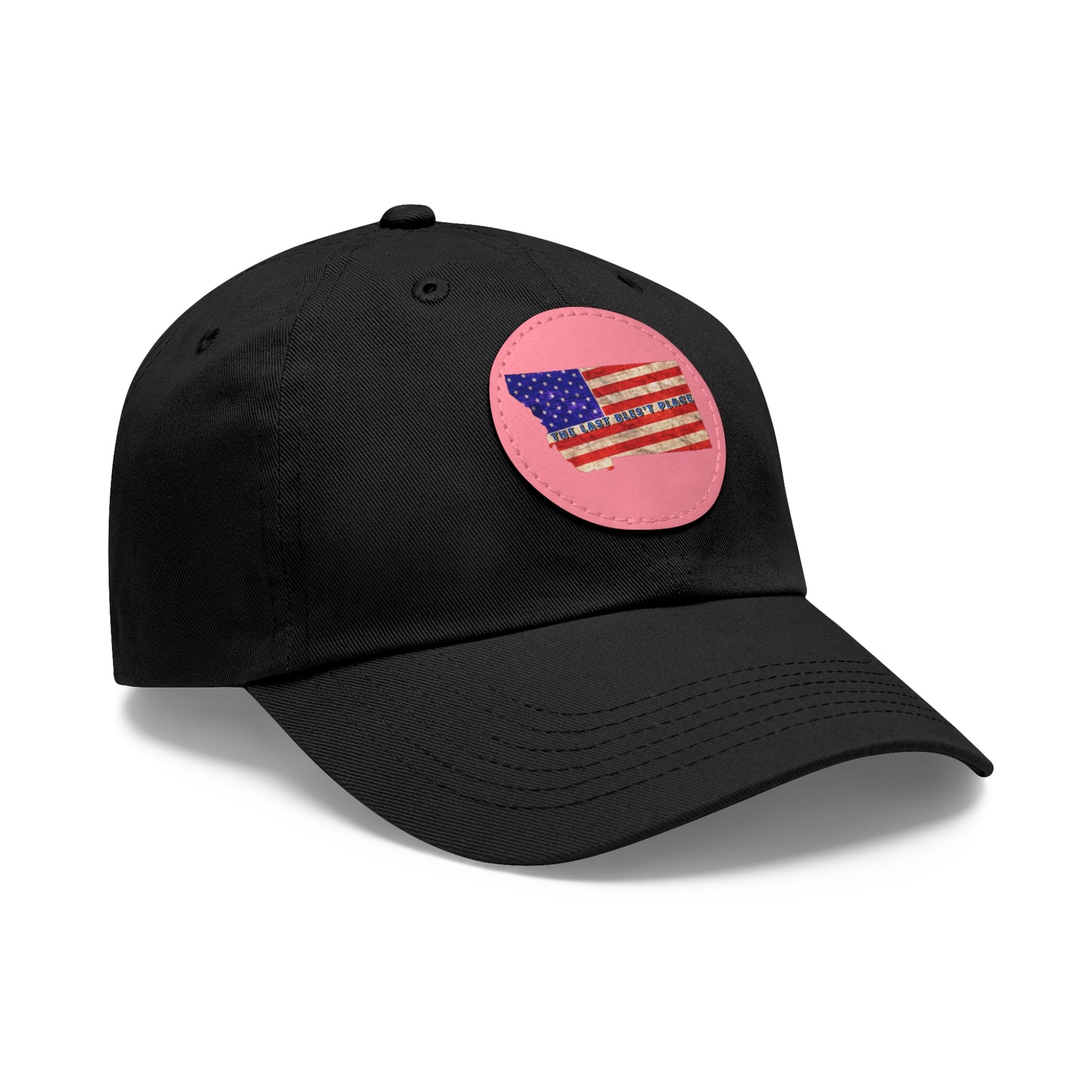 Dad Hat with Leather Patch (Round)