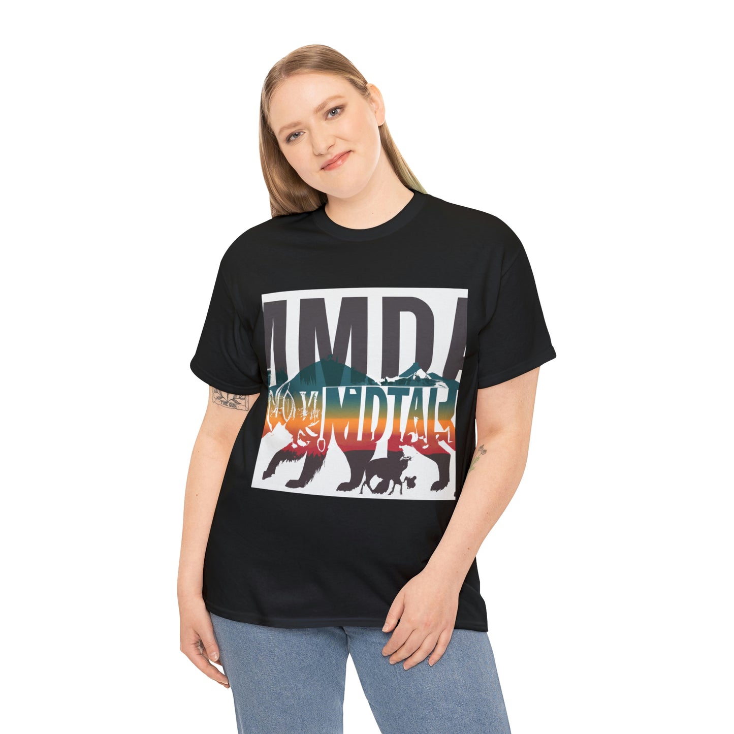 Montana is home to a great variety of wildlife. Common species include elk, mule deer, whitetail deer, bighorn sheep, pronghorn, black bear, grizzly bear, mountain goat, bison, - T-shirt