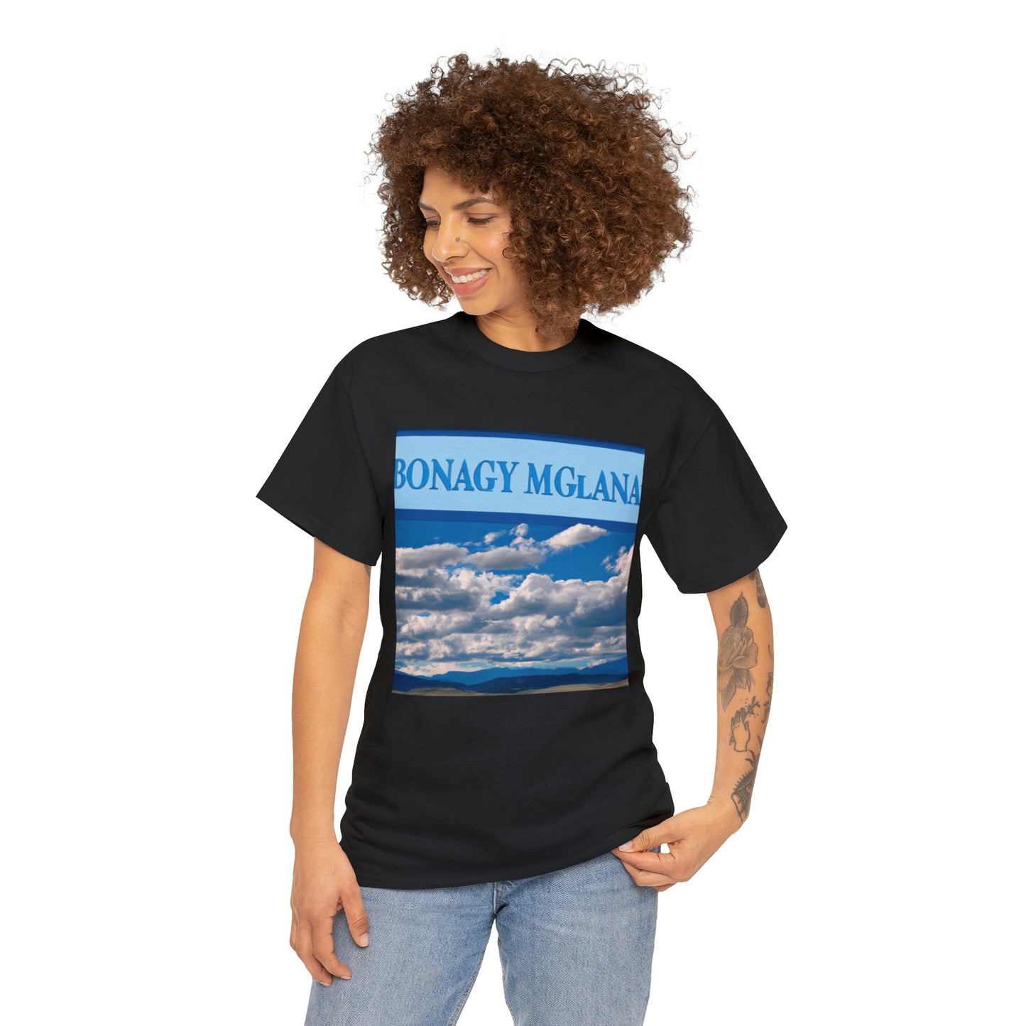 Big Sky Country is a term used to describe the mountainous landscape of the US state of Montana, known for its vast, unspoiled beauty where, on crystal-clear blue-sky days, it feels like you can see forever. - T-shirt