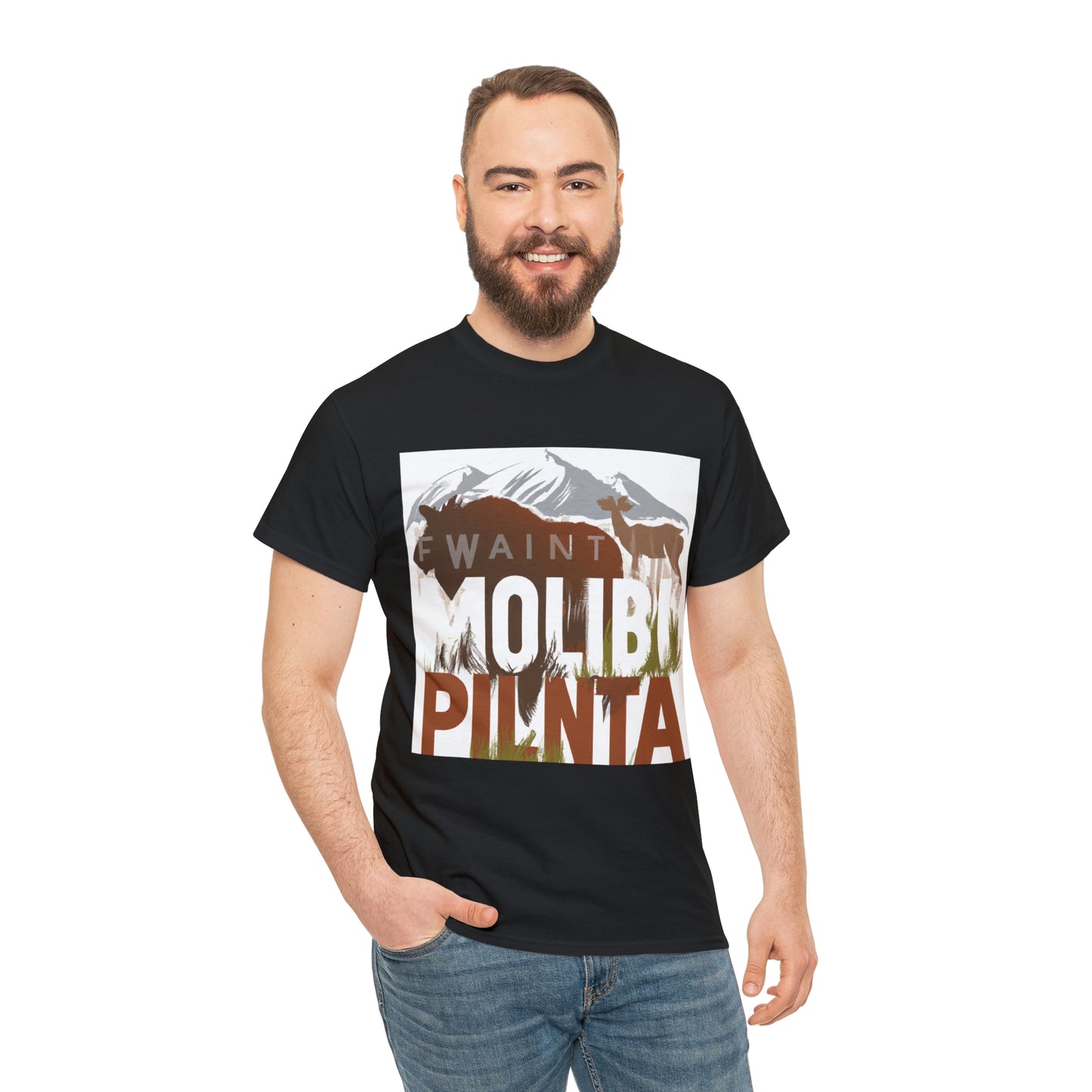 Montana's wildlife includes species of elk, deer, moose, pronghorn antelope, mountain goats and bighorn sheep, black bears, grizzly bears, mountain lions and wolves, bison, peregrine - T-shirt