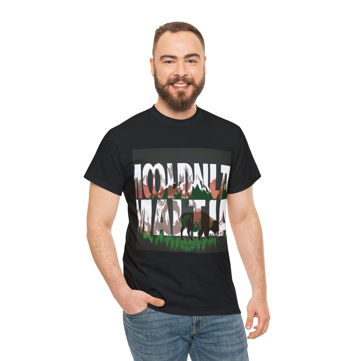 Montana has an abundant wildlife population, including bison, elk, wolves, black bears, mountain lions, moose, bighorn sheep, and many more large animals. Smaller species, such as foxes, marm - T-shirt