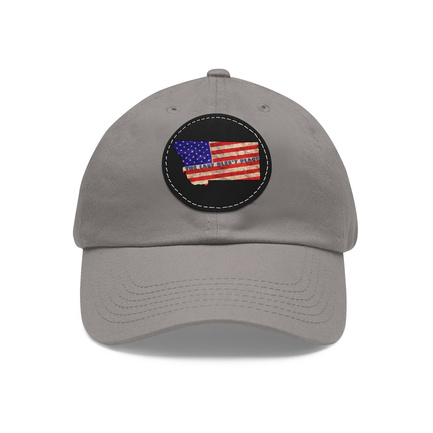 Dad Hat with Leather Patch (Round)