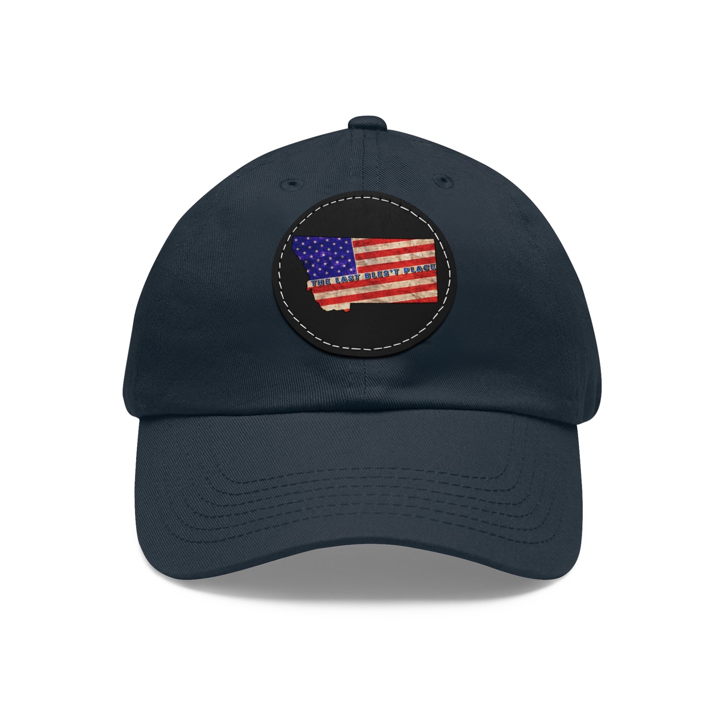 Dad Hat with Leather Patch (Round)