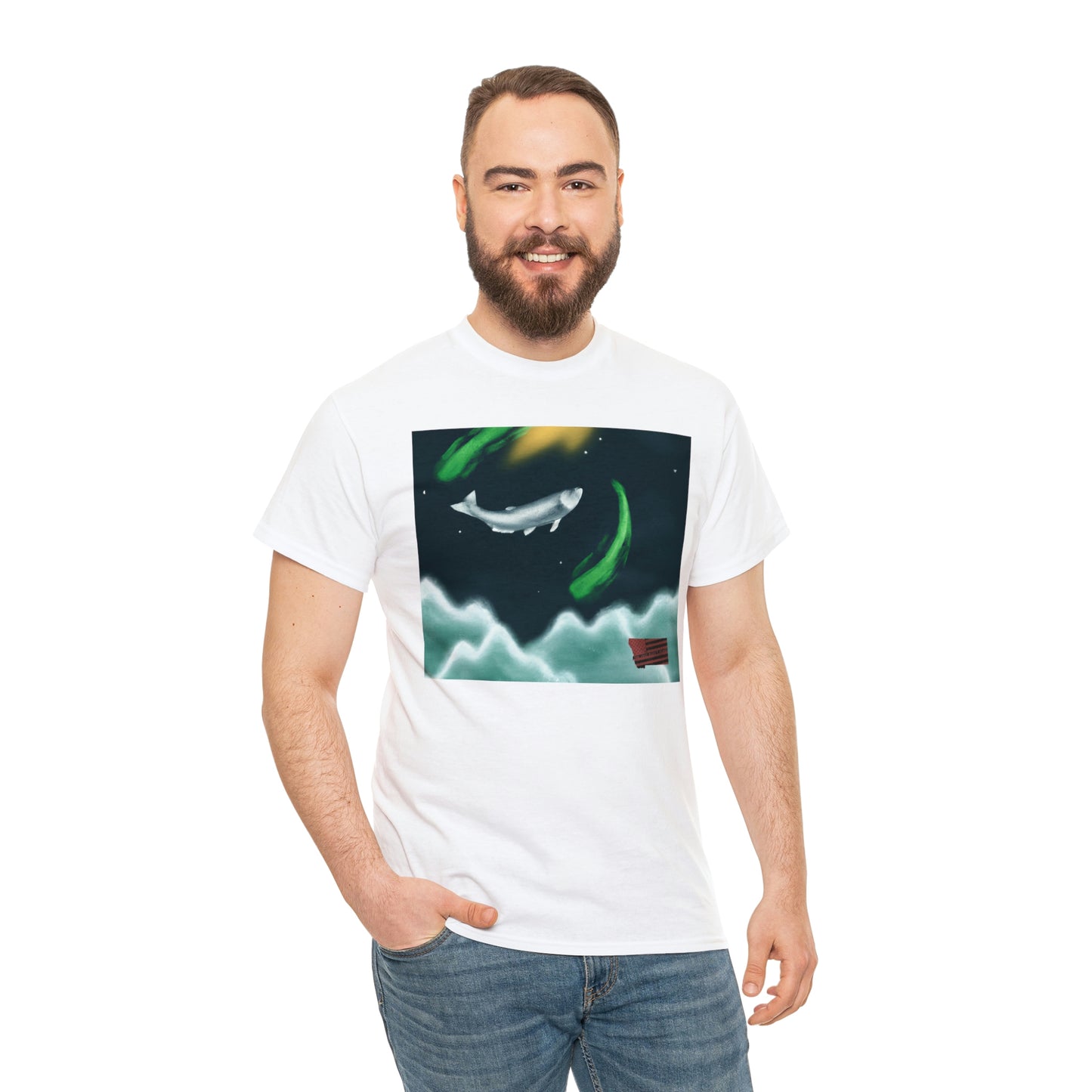 Blizzardfish – a hardy fish with bright yellow and blue stripes along its body and a stark white underbelly. It is native to cold waters and tolerates very low temperatures with ease. - Tshirt