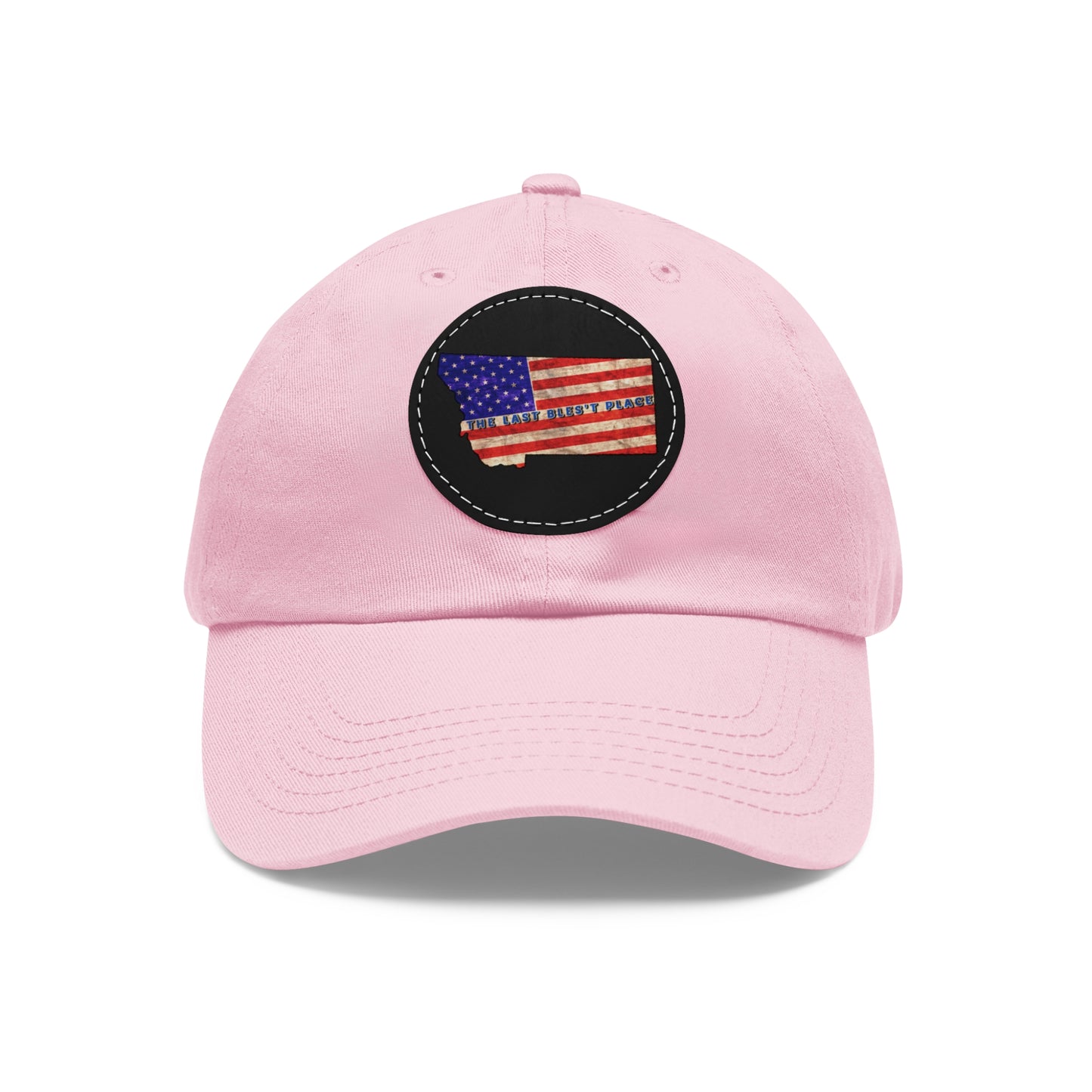 Dad Hat with Leather Patch (Round)