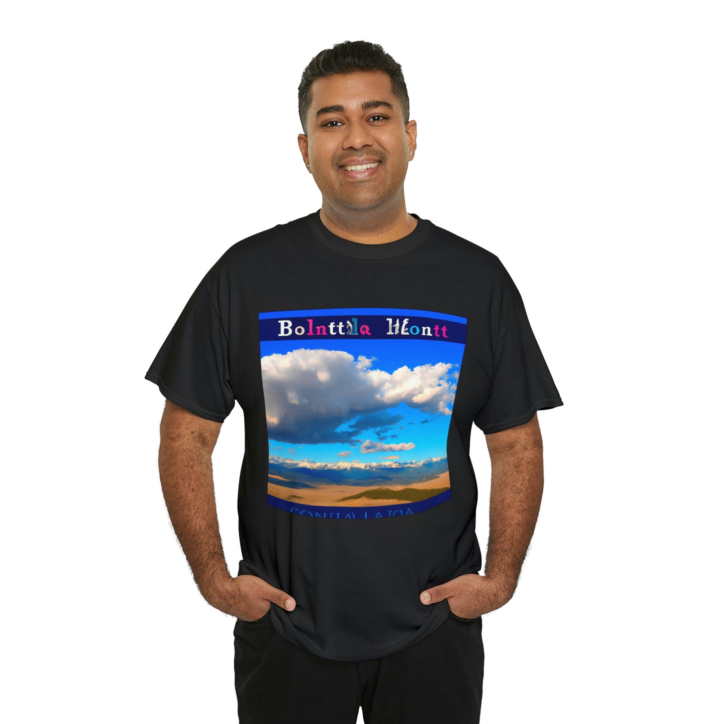 Big Sky Country is the nickname for the U.S. state of Montana. The moniker highlights the area’s wide open plains and vast mountain ranges, as well as its endless blue skies and unspoiled landscapes. Big Sky - T-shirt