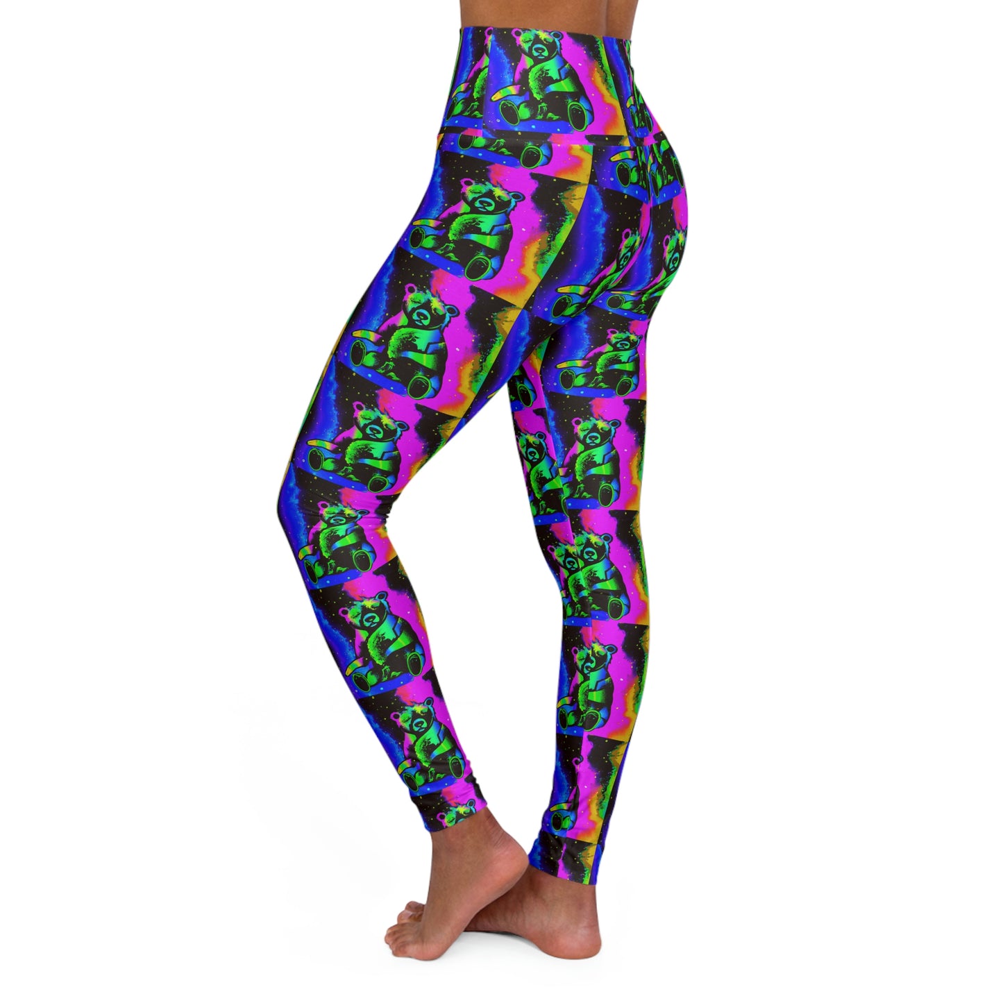 Space Bears High Waisted Yoga Leggings (AOP)