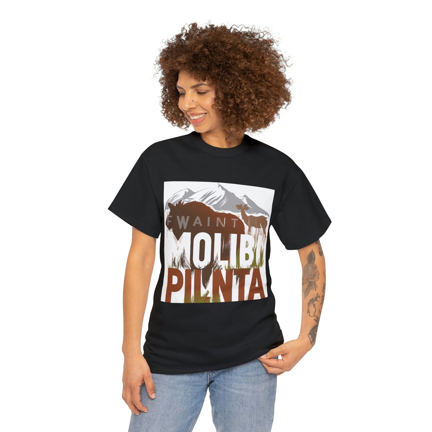 Montana's wildlife includes species of elk, deer, moose, pronghorn antelope, mountain goats and bighorn sheep, black bears, grizzly bears, mountain lions and wolves, bison, peregrine - T-shirt