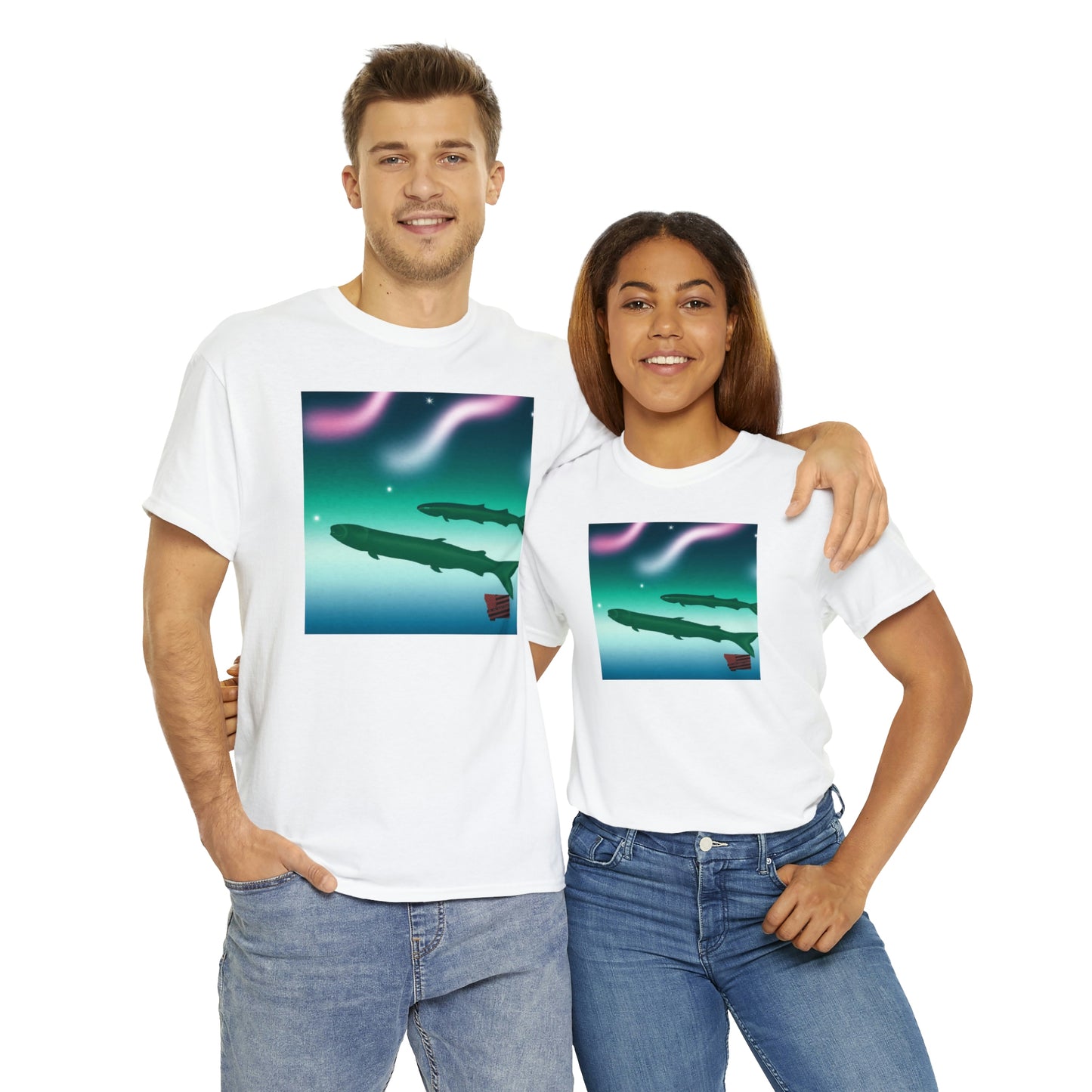 Tropical Saltwater Chiquita Fish. This breed of fish is small and brightly colored, with stripes of neon orange, blue, and yellow. They prefer warm, salty waters and will eat both plant and small shrimp-like creatures - Tshirt