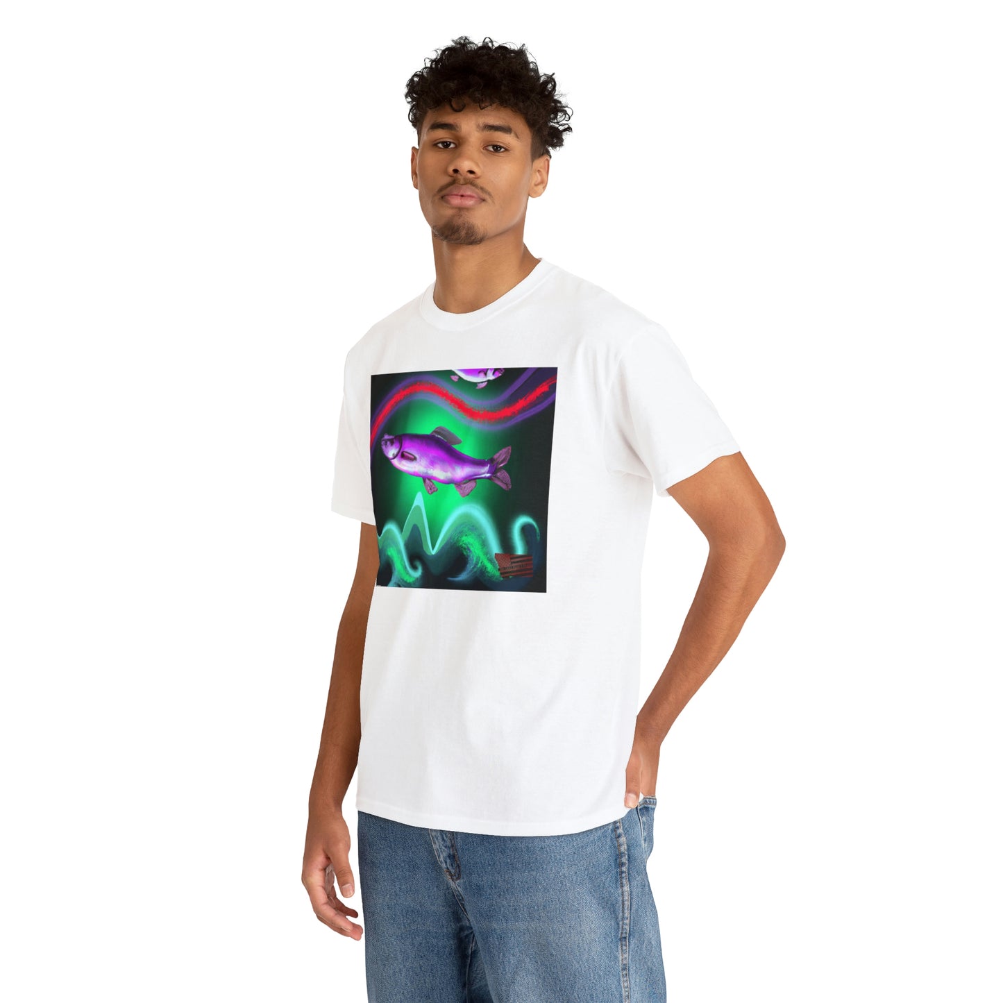 Himalayan Rainbow Dorado. It is a hybrid fish made of a combination of a Rainbow Trout, a Golden Dorado, and a Yamame Trout. It has a colorful body characterized by bright red, yellow, and blue hues - Tshirt