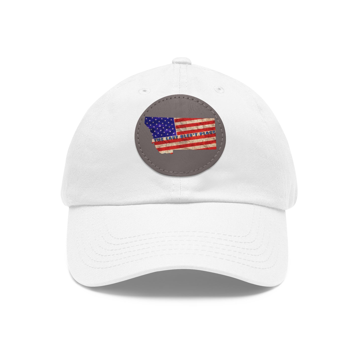 Dad Hat with Leather Patch (Round)