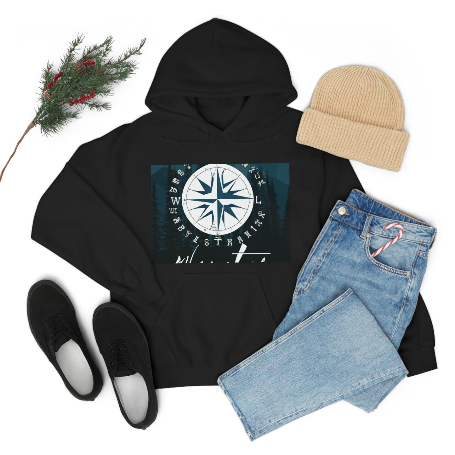 The phrase "Montana Wonderlust" pairs the idea of the adventure-filled "wanderlust" with the beautiful and wild landscape of the state of Montana. For visitors of the state, it evokes the desire to explore and experience - Hoodie