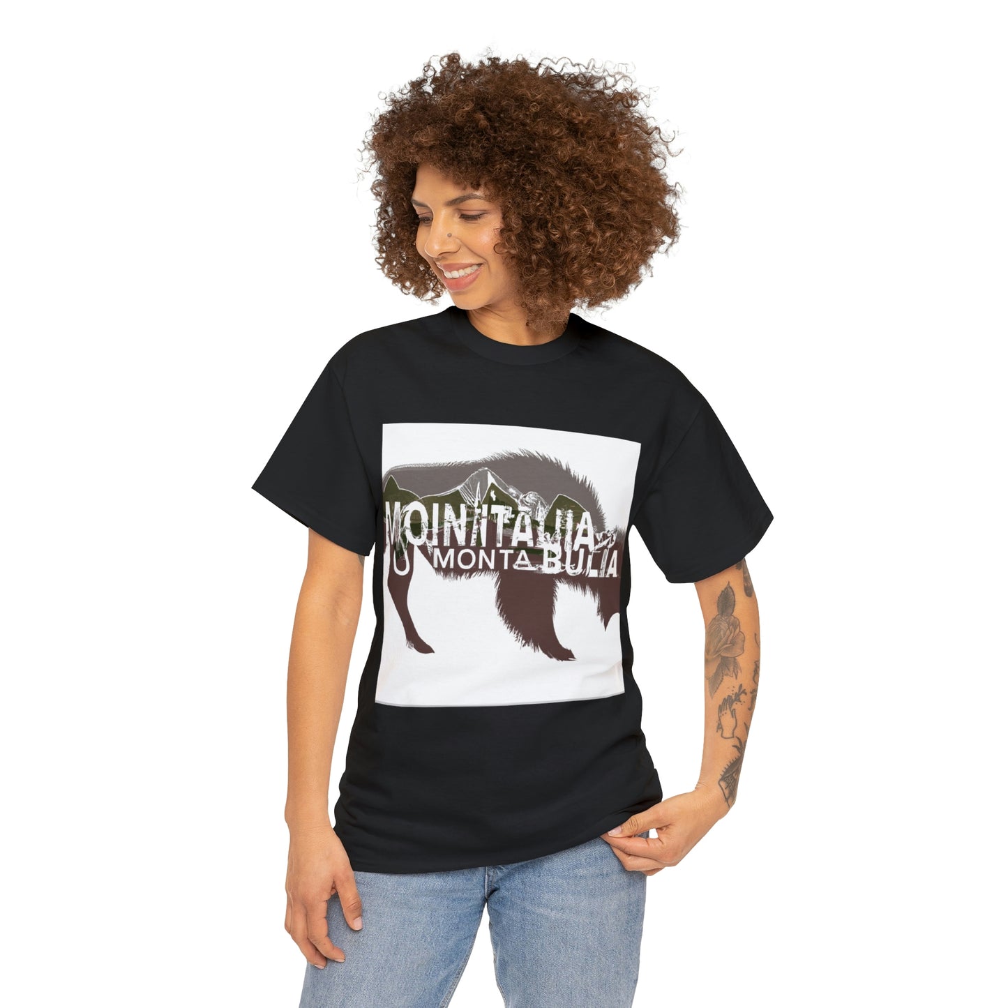 The wildlife in Montana consists of black bear, grizzly bear, elk, bison, moose, mule deer, white-tailed deer, pronghorn, mountain goat, bighorn sheep, cougar, gray wolf - T-shirt