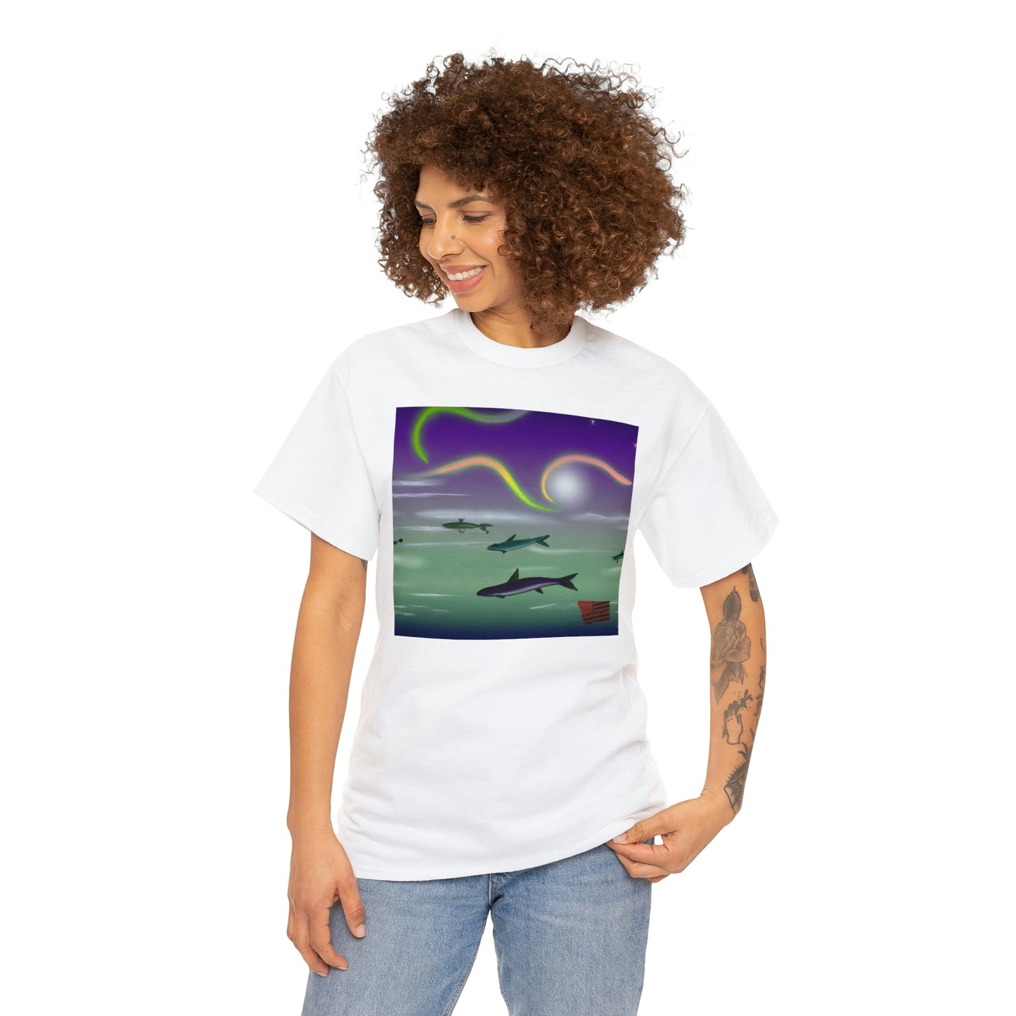 The Neon Blue Delta Fish - Tshirt