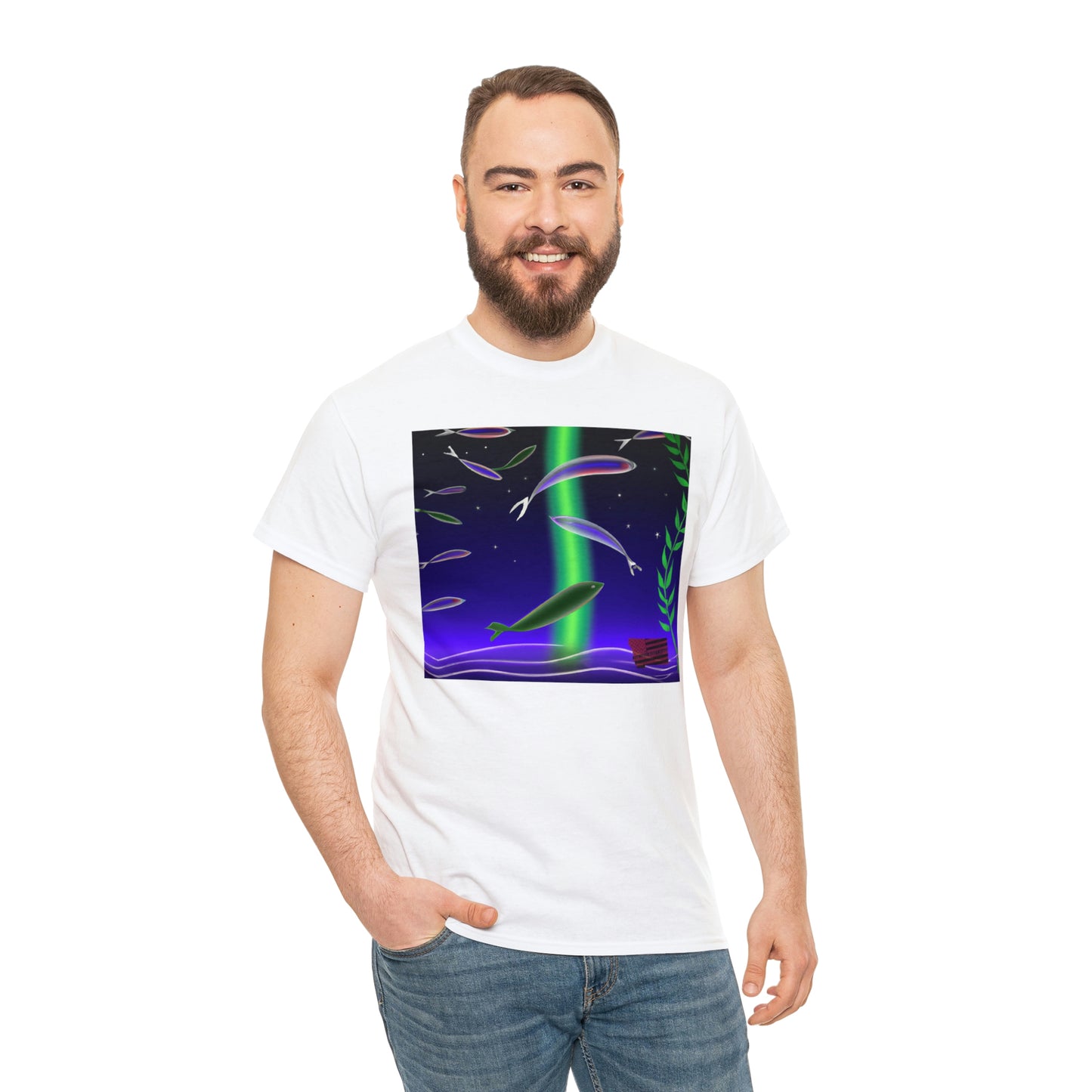 The Holographic Globe Fish! This breed has multi-faceted scales that look like jewels and iridescent opalescent coloring that creates a holographic effect! - Tshirt