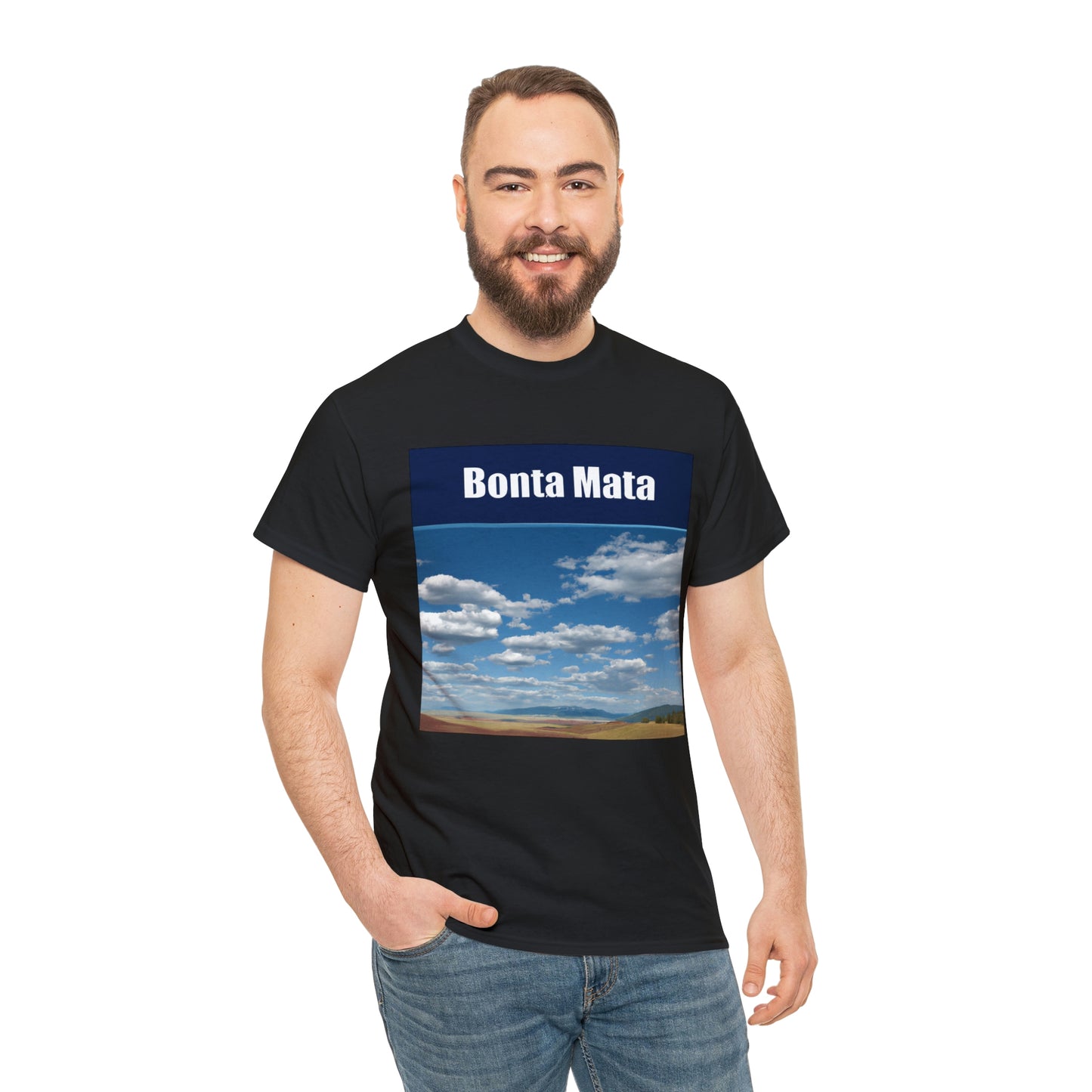 "

Montana is commonly referred to as "Big Sky Country" because of its dramatic, expansive sky. This phrase has come to be closely associated with the state due to its big, beautiful, and blue sky. The wide-open landscape - T-shirt