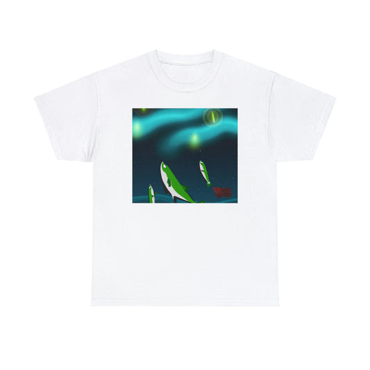 The Splatfish! It is a hybrid breed, created by crossing a Siamese Fighting Fish with a Goldfish. It is characterized by its vibrant, flamboyant scales and striking black eyes, with an impressive white patch that - Tshirt