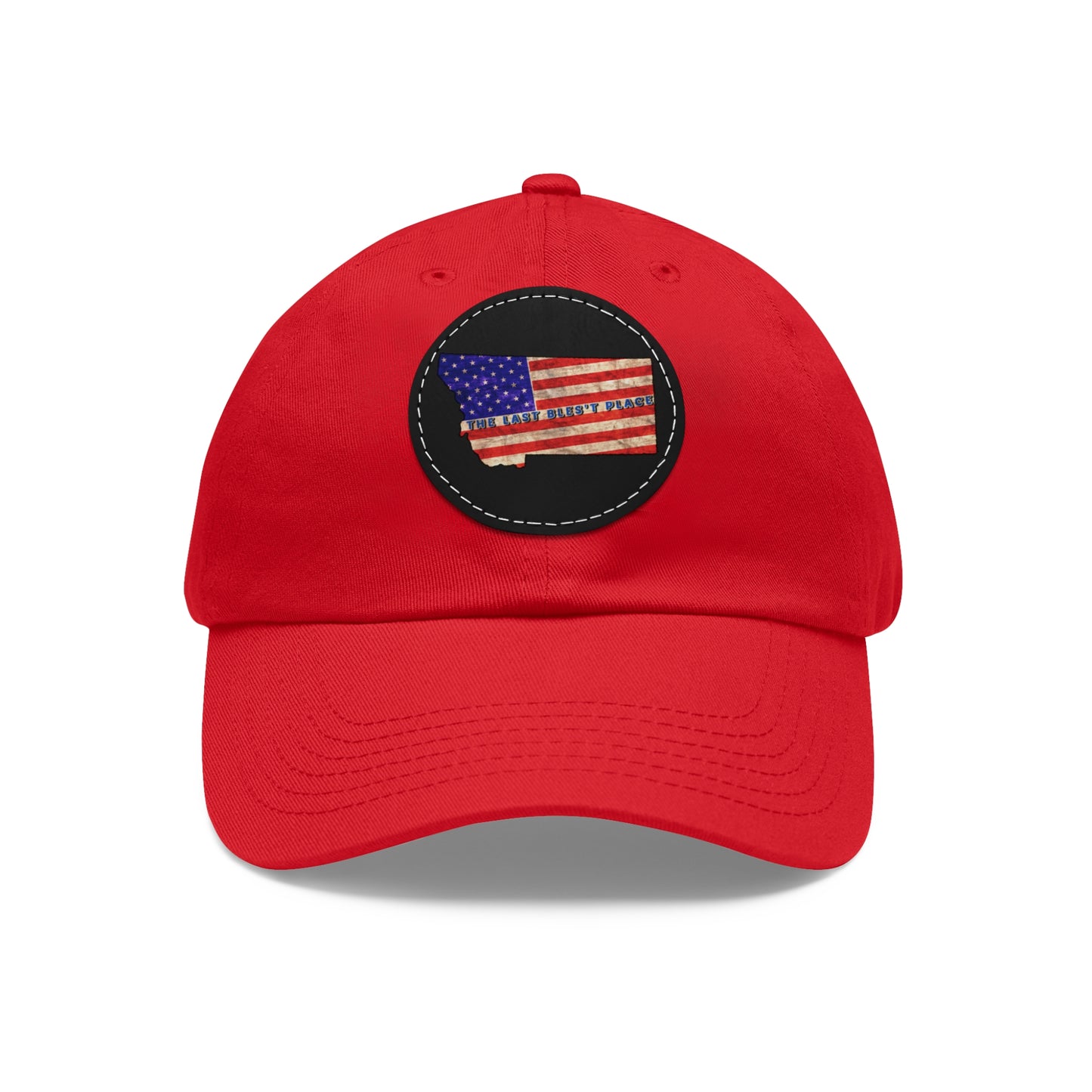 Dad Hat with Leather Patch (Round)