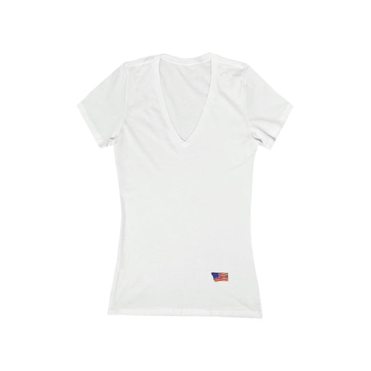 Women's Jersey Short Sleeve Deep V-Neck Tee