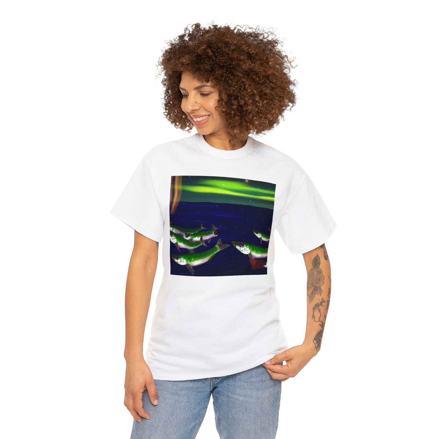 Spiral-Flecked Bigeye-- This species of fish is native to the Atlantic Ocean, and has an unusual pattern of bright yellow spots on a gray background, and its eyes have a distinct spiral quality to them. - Tshirt