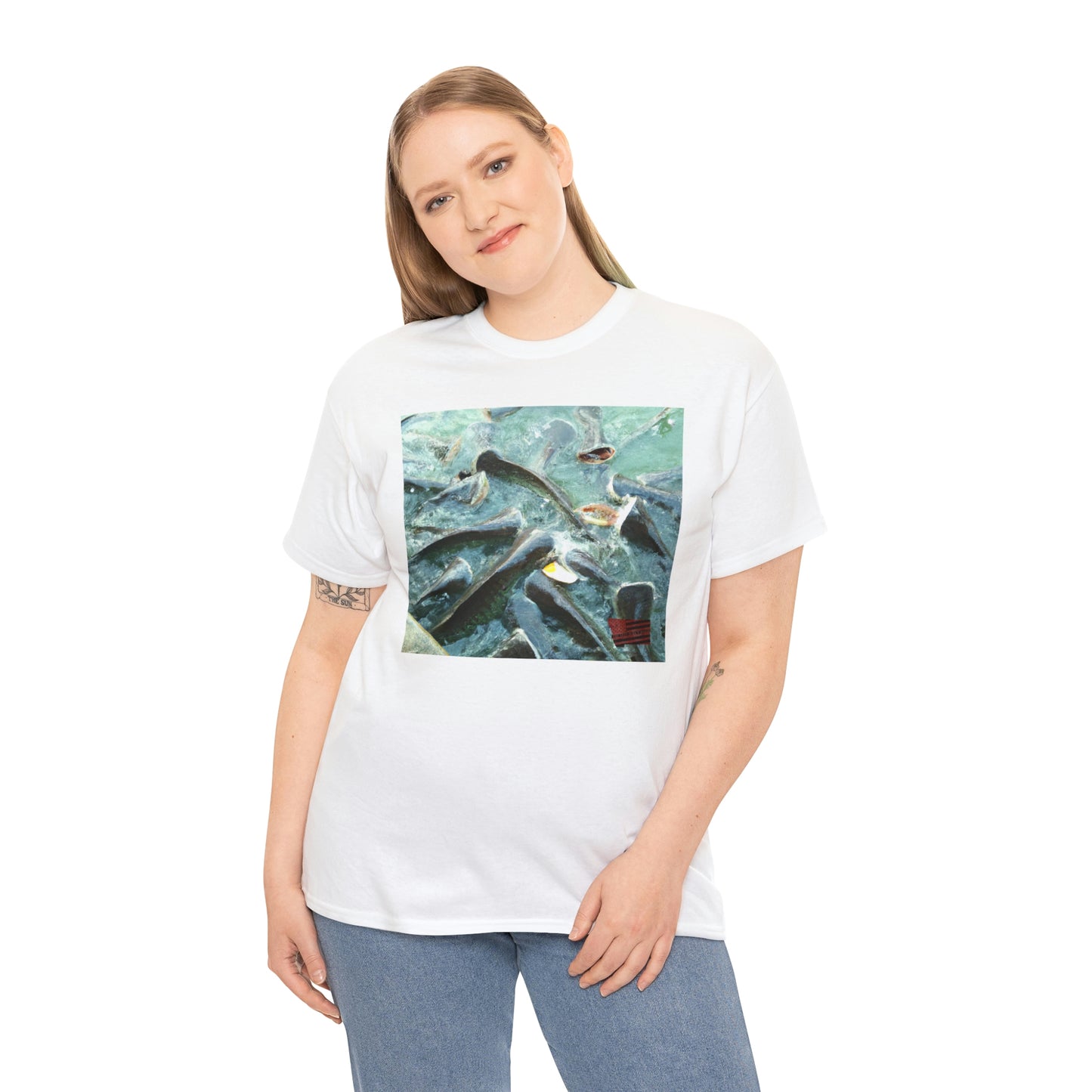 Clownhawk Fish. This breed of fish has bold black and white stripes combined with a yellow and orange fins and head. It is native to the reefs of the Caribbean and is sure to add a bright and colorful pop to any aquarium. - Tshirt