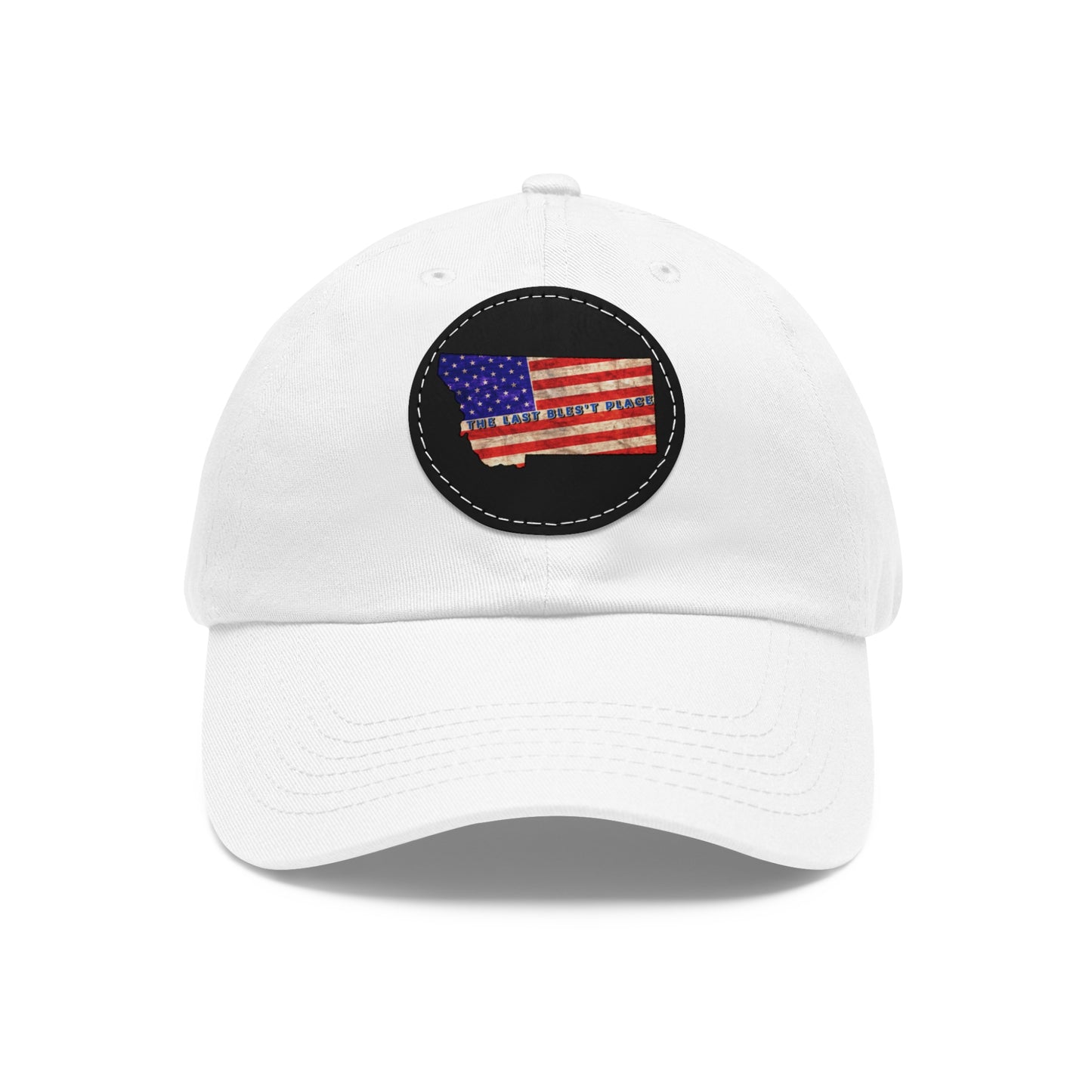 Dad Hat with Leather Patch (Round)