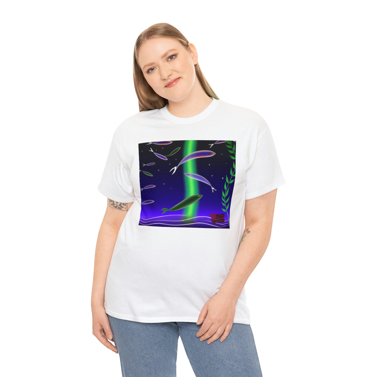 The Holographic Globe Fish! This breed has multi-faceted scales that look like jewels and iridescent opalescent coloring that creates a holographic effect! - Tshirt