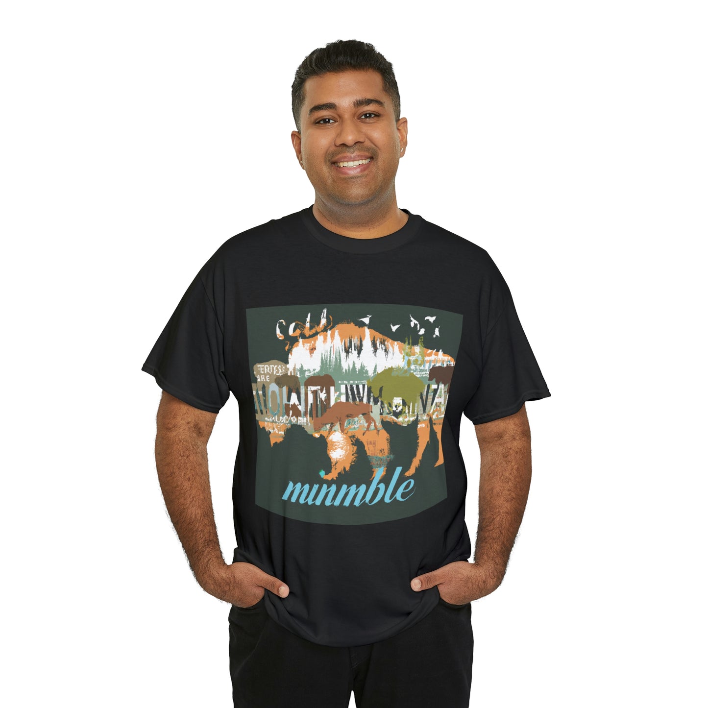 Some species of wildlife that can be found in Montana include the Grizzly Bear, elk, Bighorn Sheep, mule deer, antelope, bison, moose, mountain goats, mountain lions, wolves, bald eagles - T-shirt