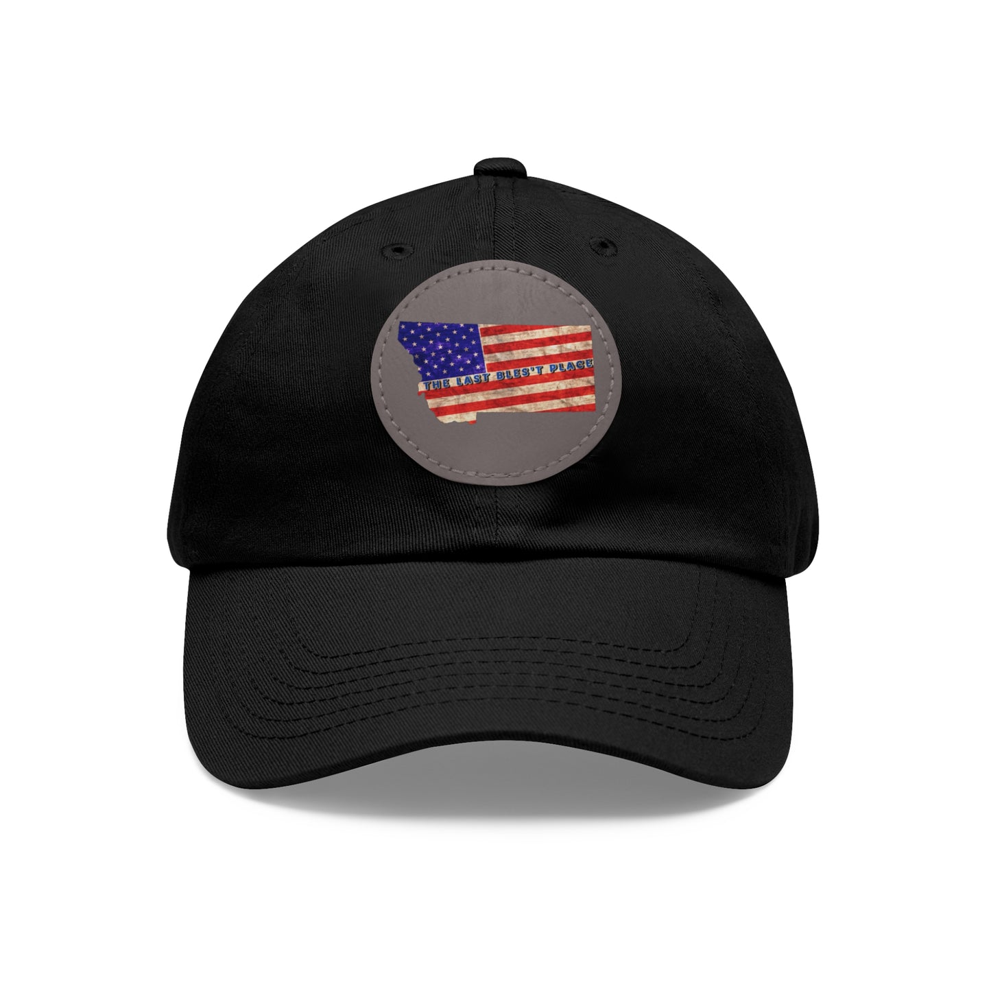 Dad Hat with Leather Patch (Round)