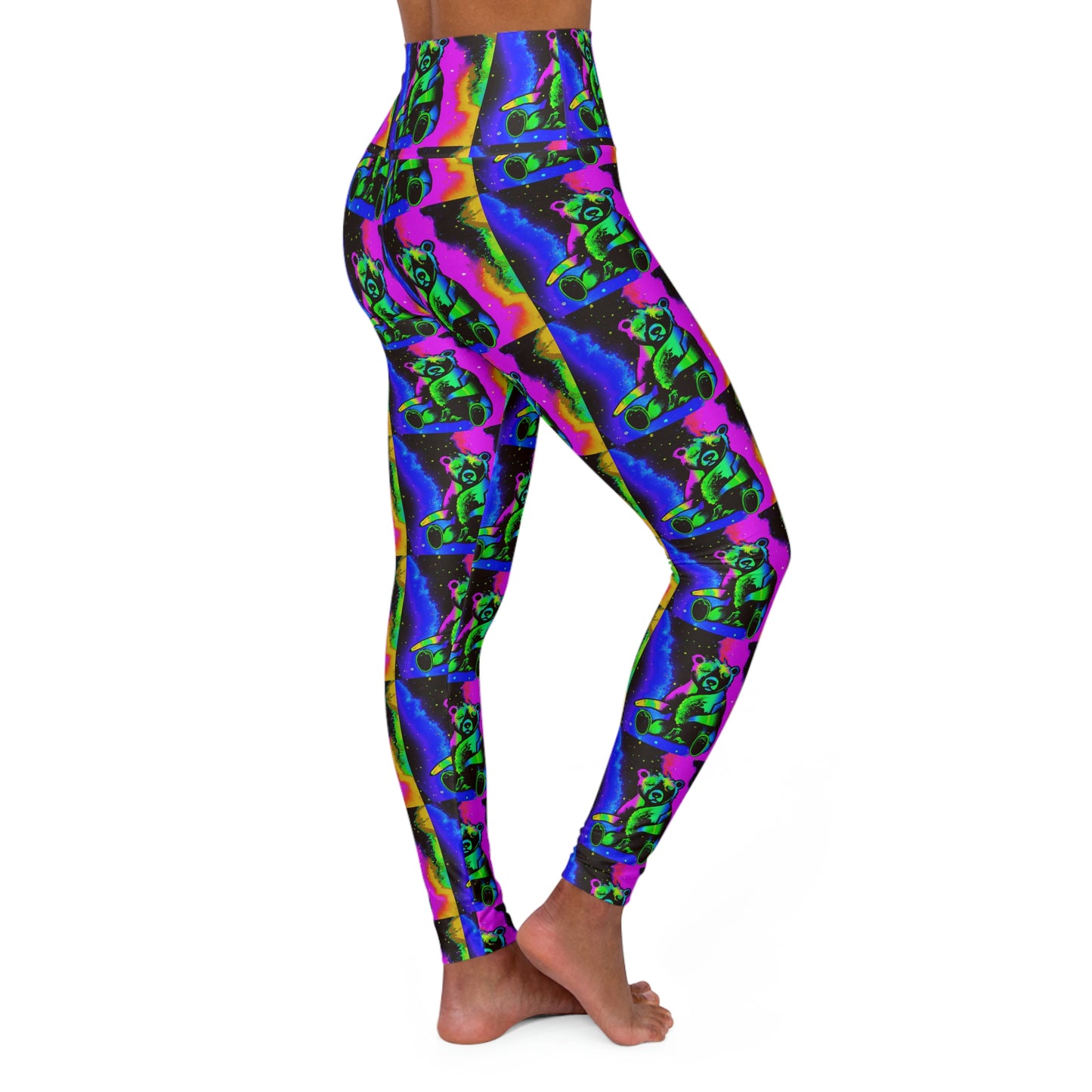 Space Bears High Waisted Yoga Leggings (AOP)