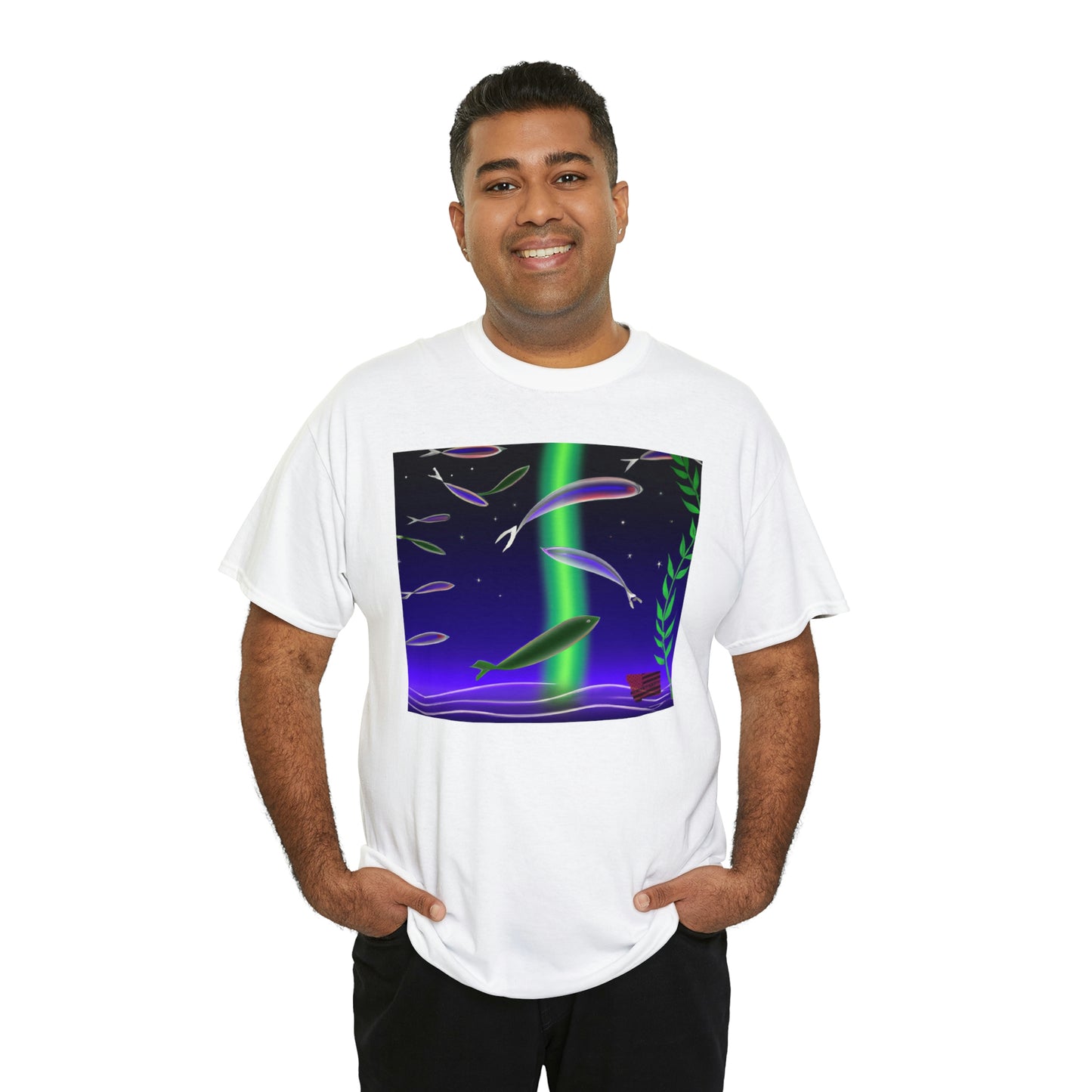 The Holographic Globe Fish! This breed has multi-faceted scales that look like jewels and iridescent opalescent coloring that creates a holographic effect! - Tshirt