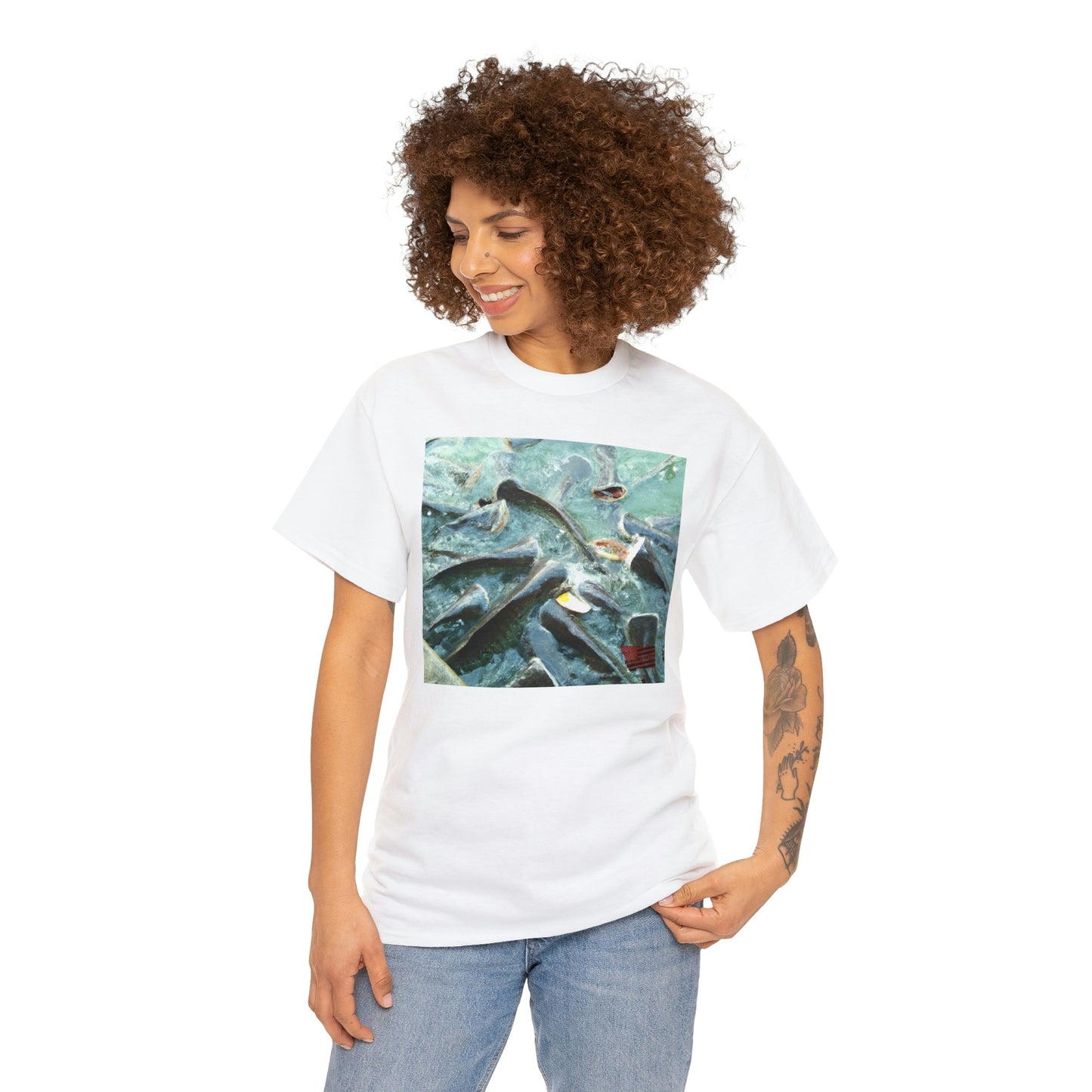 Clownhawk Fish. This breed of fish has bold black and white stripes combined with a yellow and orange fins and head. It is native to the reefs of the Caribbean and is sure to add a bright and colorful pop to any aquarium. - Tshirt