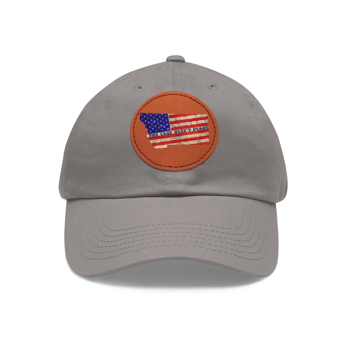 Dad Hat with Leather Patch (Round)