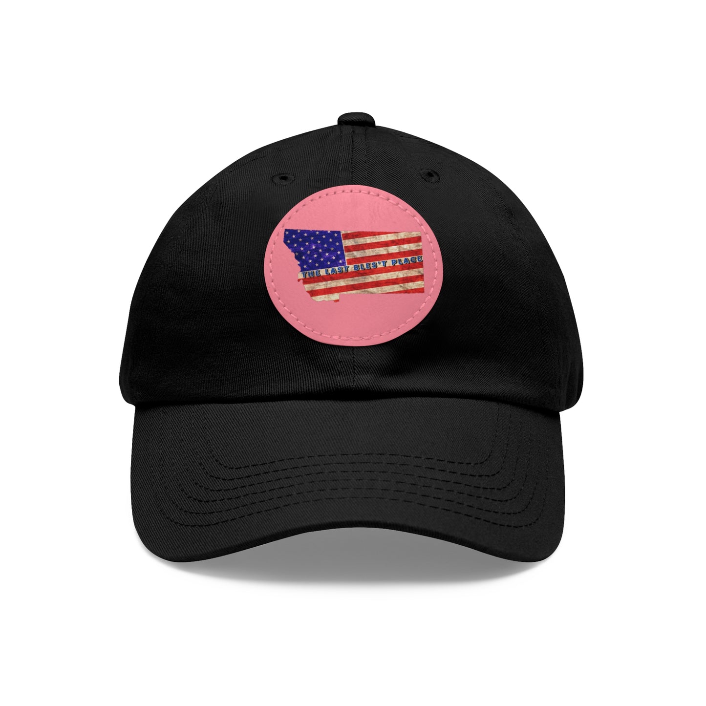 Dad Hat with Leather Patch (Round)