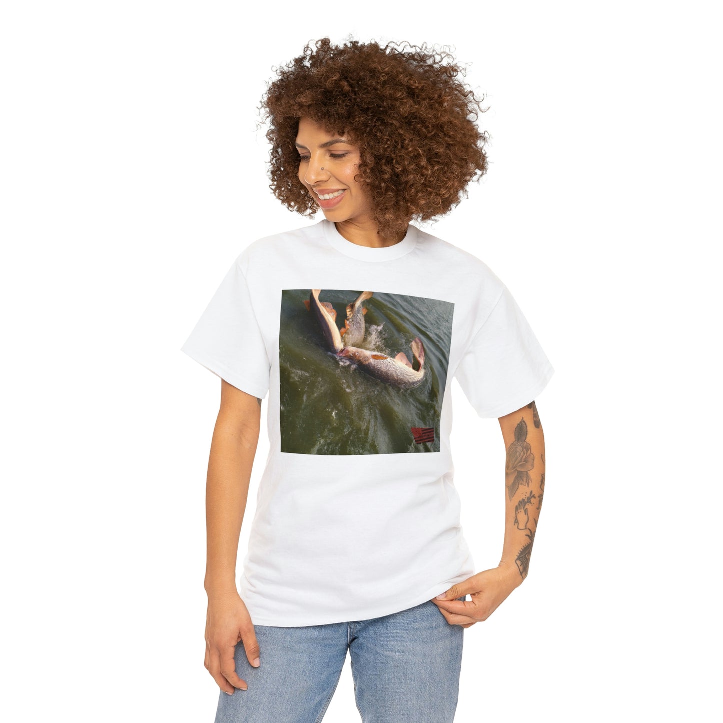 Surf Dog Trout—a unique hybrid trout breed developed for saltwater fishing and characterized by its dark surfboard-shaped body and its ability to rapidly dart across surface waters. - Tshirt